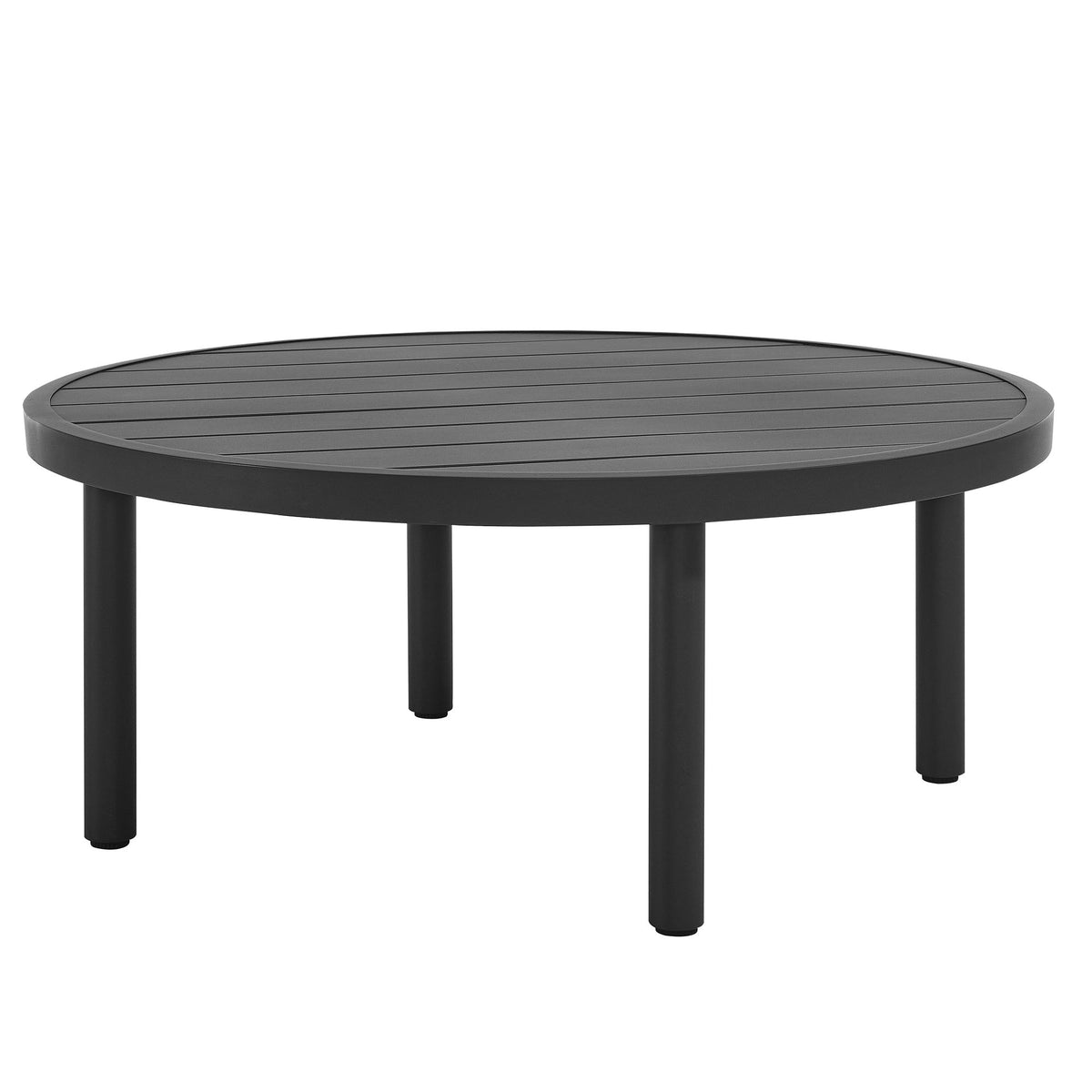 Terrace 35" Outdoor Patio Aluminum Round Coffee Table, Graphite