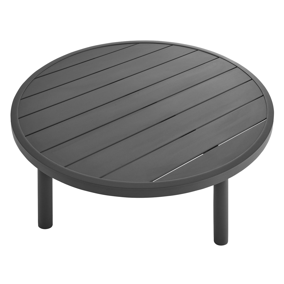Terrace 35" Outdoor Patio Aluminum Round Coffee Table, Graphite