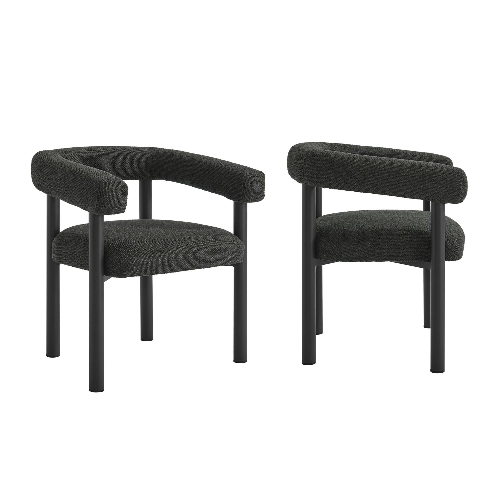 Nautica Outdoor Patio Aluminum Dining Armchairs Set of 2, Charcoal Graphite