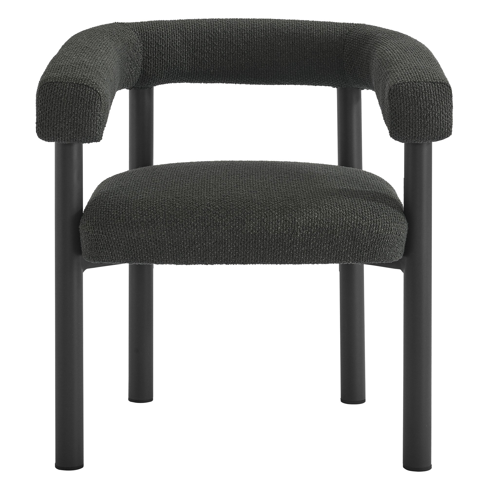 Nautica Outdoor Patio Aluminum Dining Armchairs Set of 2, Charcoal Graphite