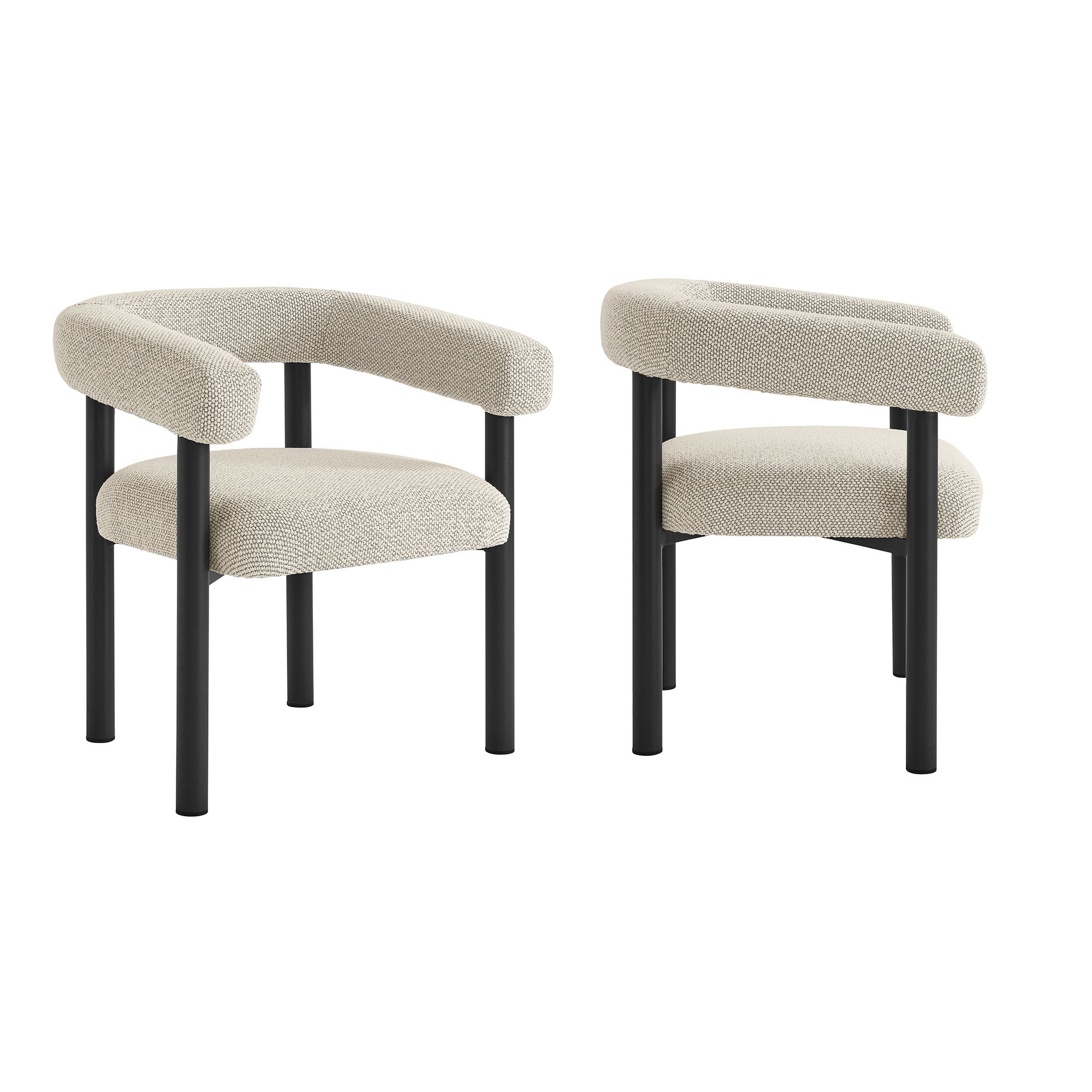 Nautica 5-Piece Round Outdoor Patio Aluminum Dining Table and Chairs Set, Ivory Graphite