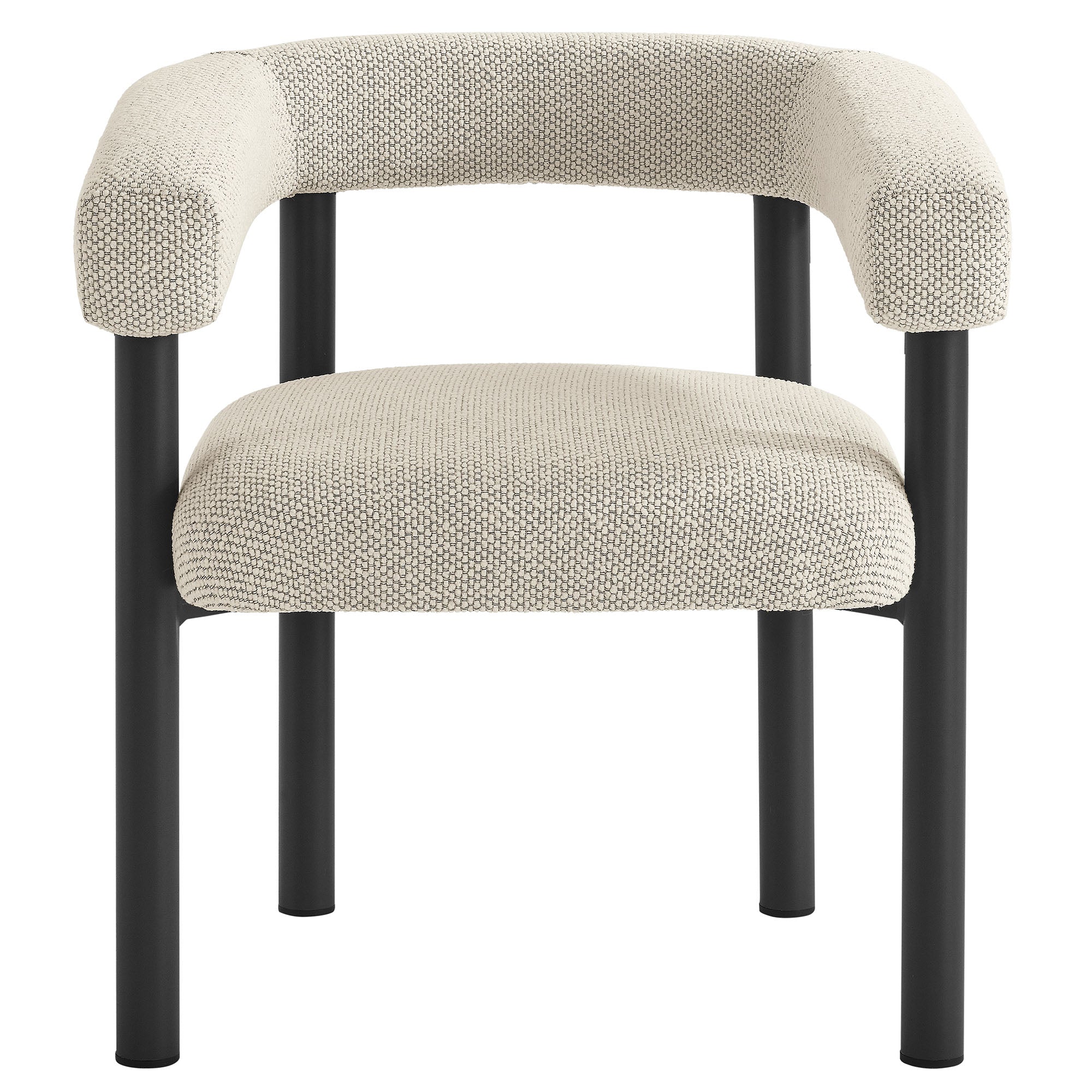 Nautica Outdoor Patio Aluminum Dining Armchairs Set of 2, Ivory Graphite