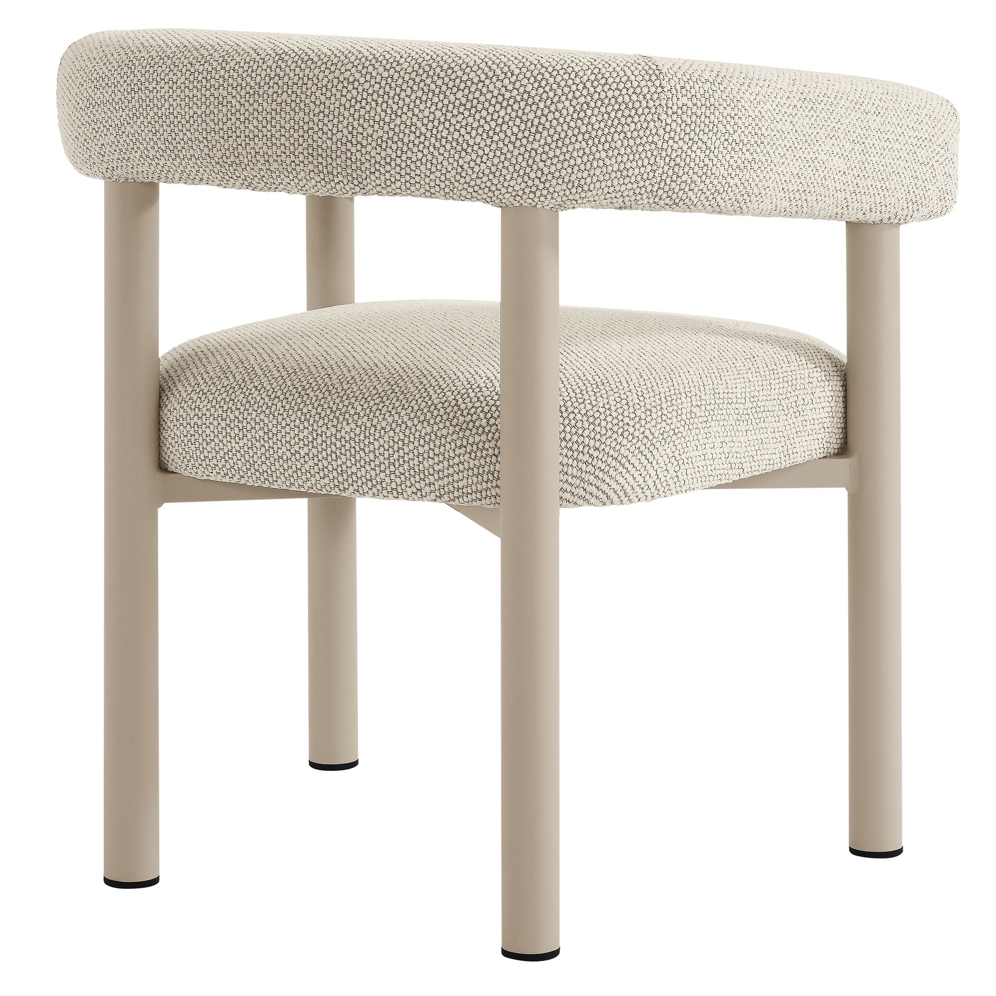 Nautica Outdoor Patio Aluminum Dining Armchairs Set of 2, Ivory Taupe