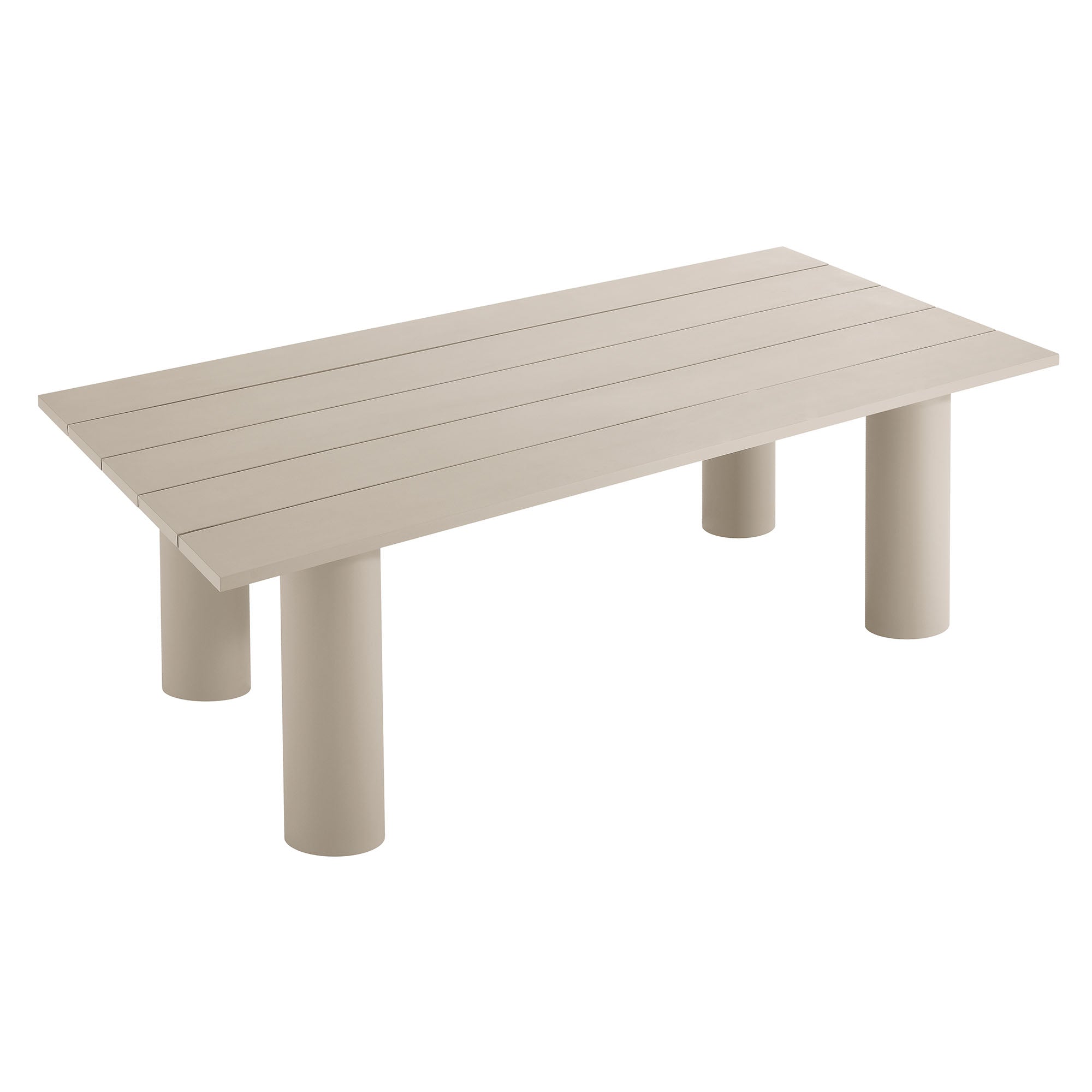 Nautica Outdoor Patio 87" Rectangular Aluminum Dining Table, Taupe