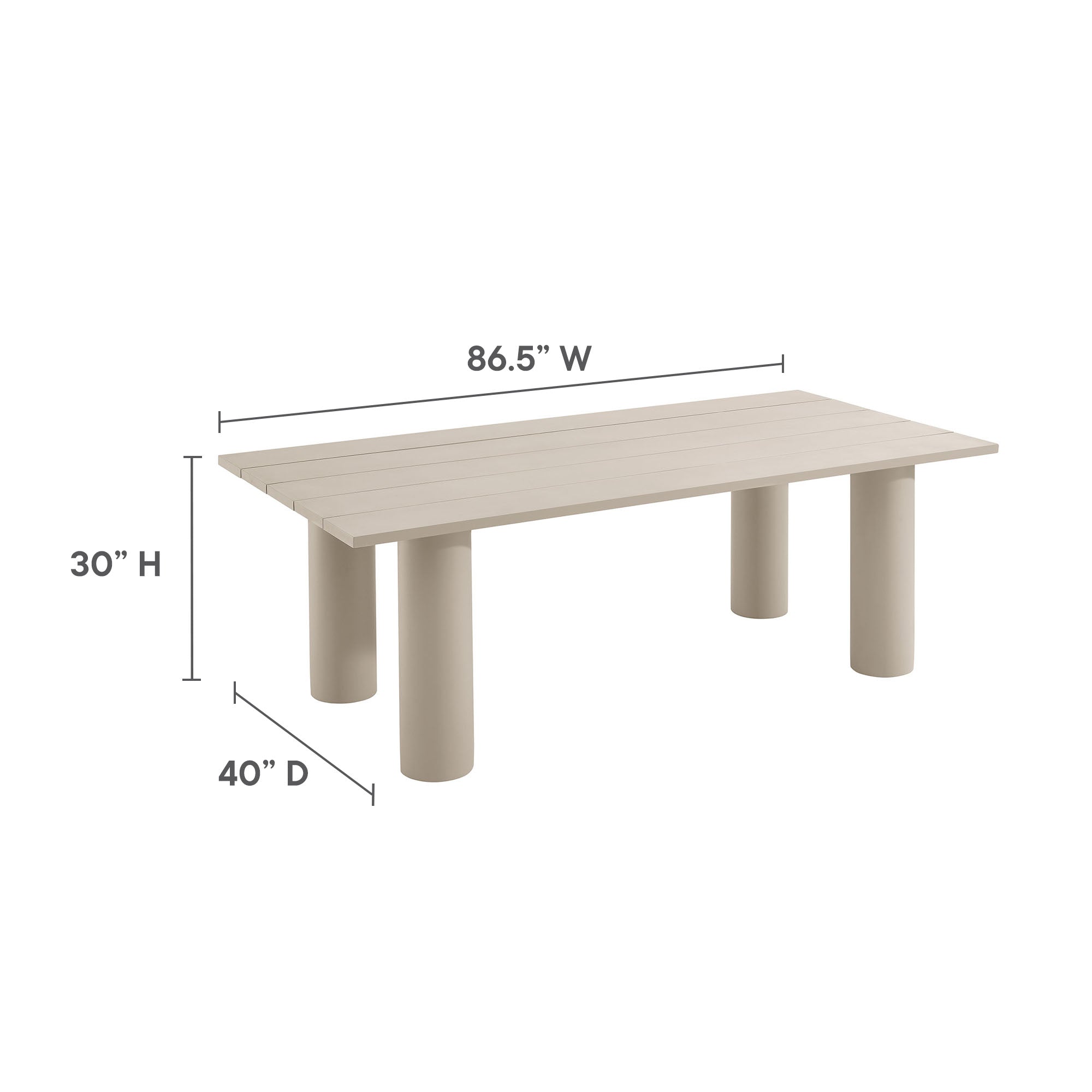 Nautica 7-Piece Rectangular Outdoor Patio Aluminum Dining Table and Chairs Set, Ivory Taupe