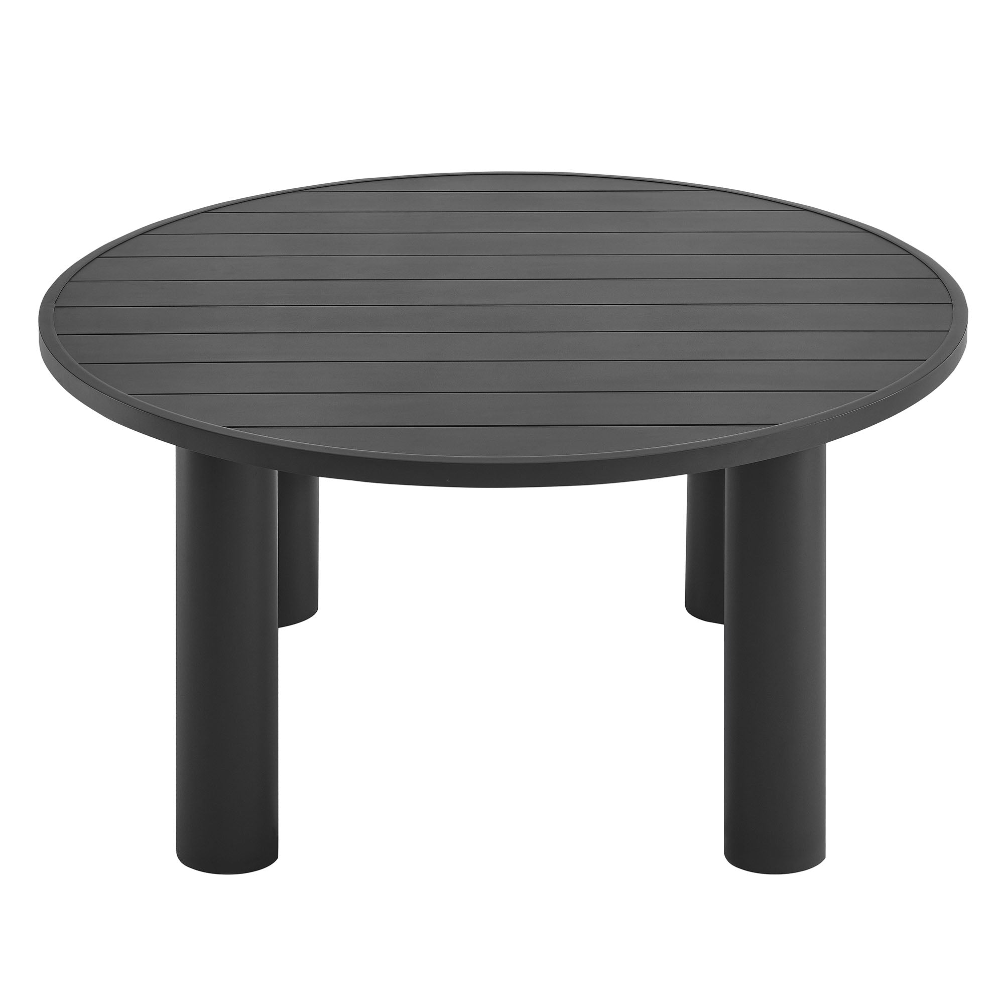 Nautica 5-Piece Round Outdoor Patio Aluminum Dining Table and Chairs Set, Ivory Graphite