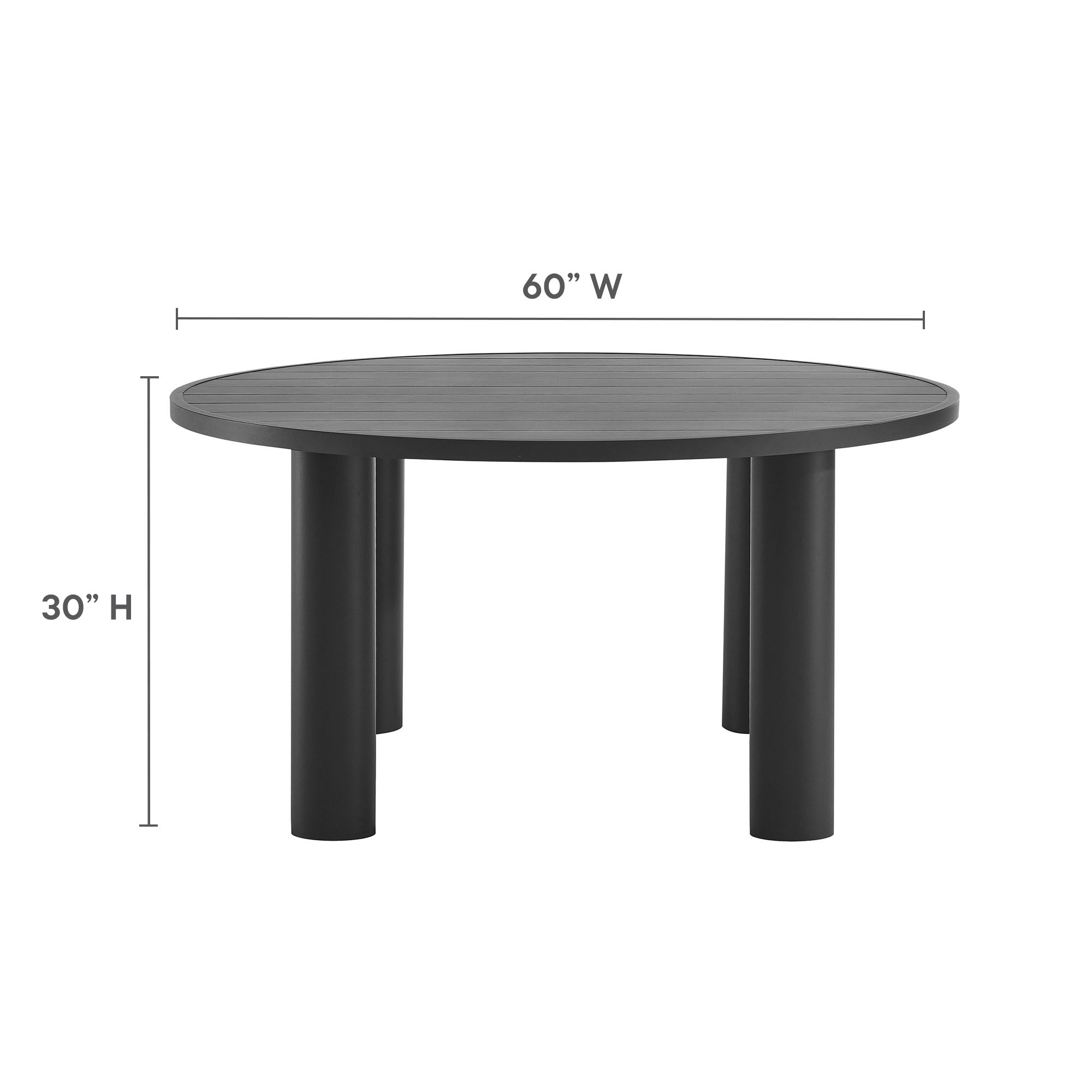 Nautica 5-Piece Round Outdoor Patio Aluminum Dining Table and Chairs Set, Ivory Graphite