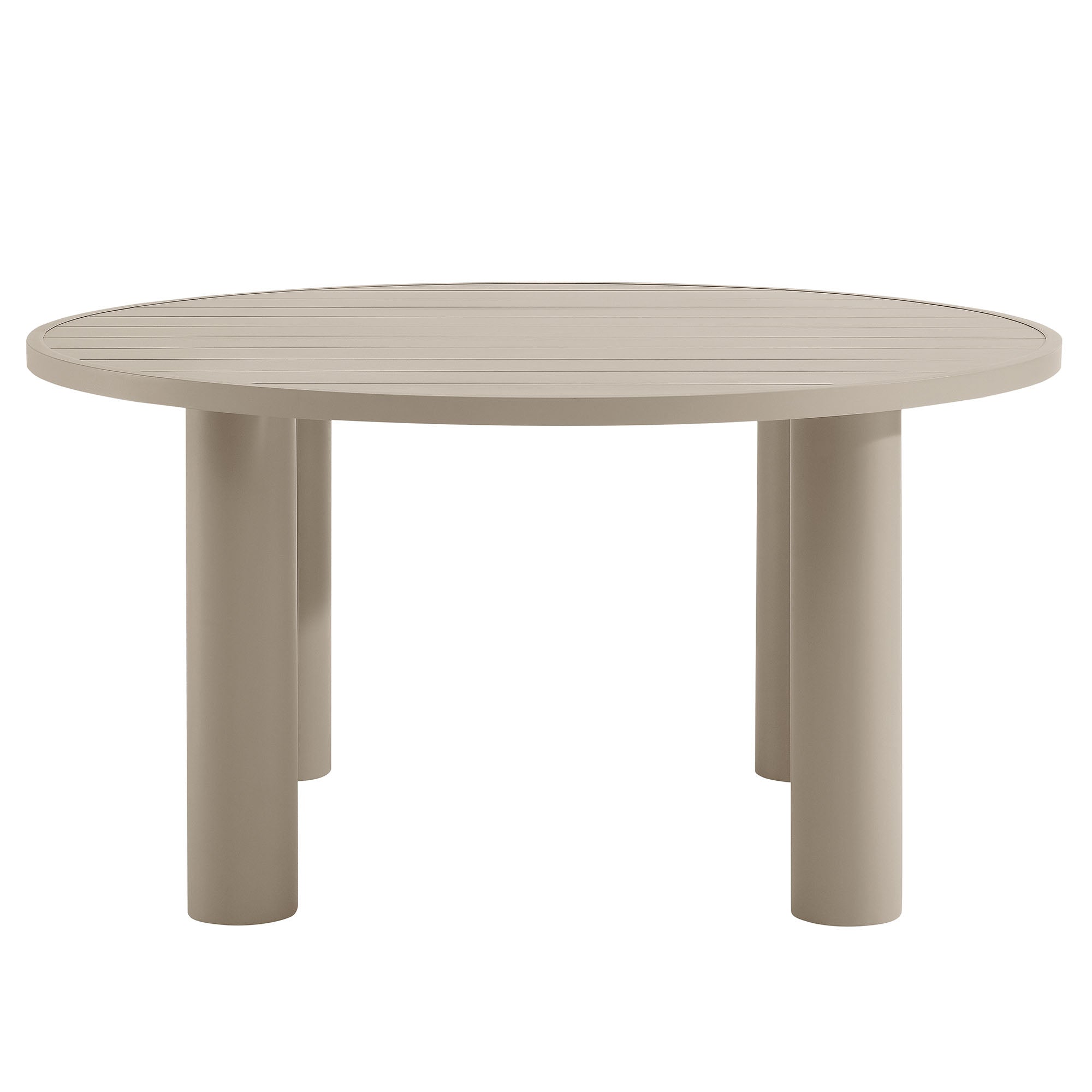 Nautica 5-Piece Round Outdoor Patio Aluminum Dining Table and Chairs Set, Ivory Taupe