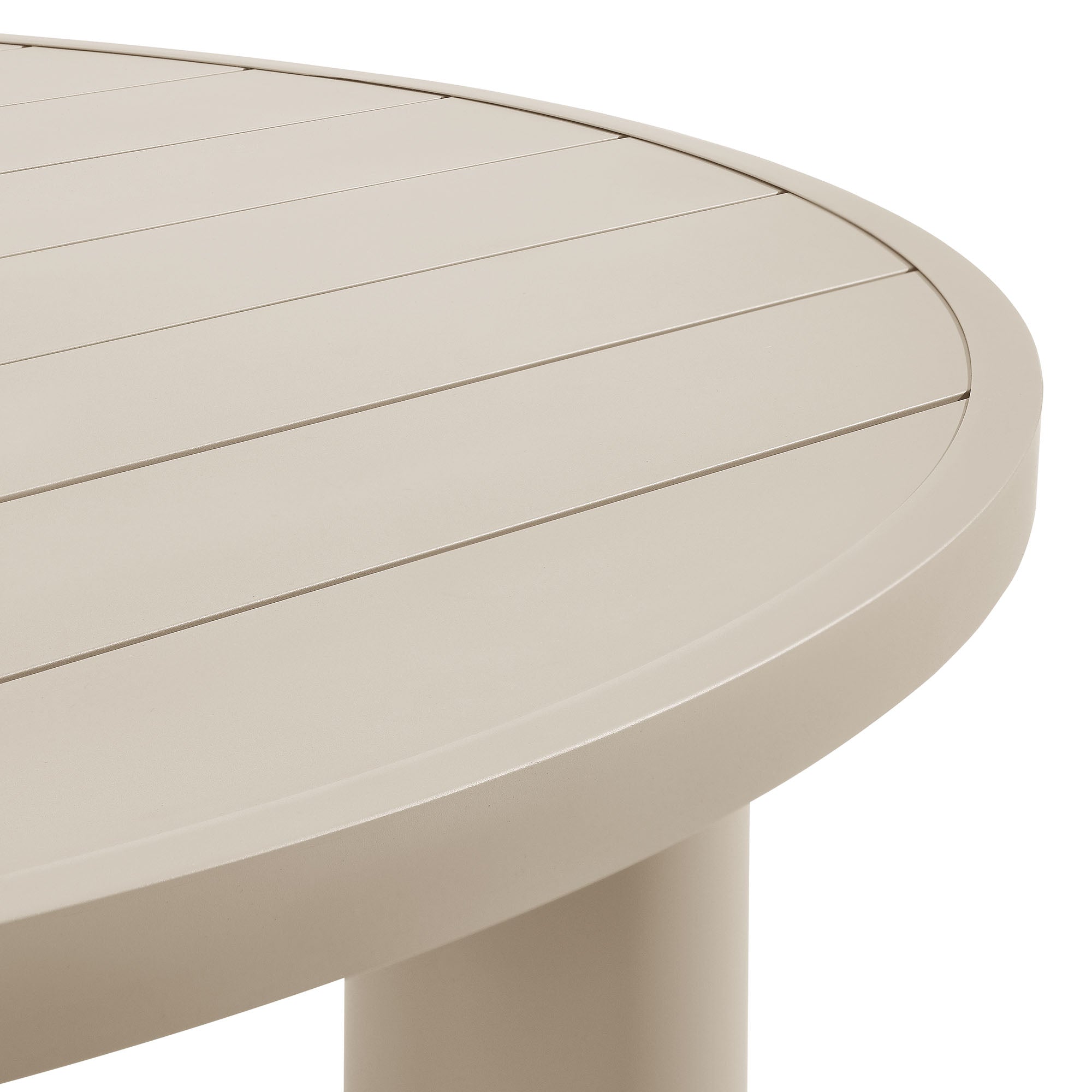 Nautica Outdoor Patio 60" Round Aluminum Dining Table, Taupe
