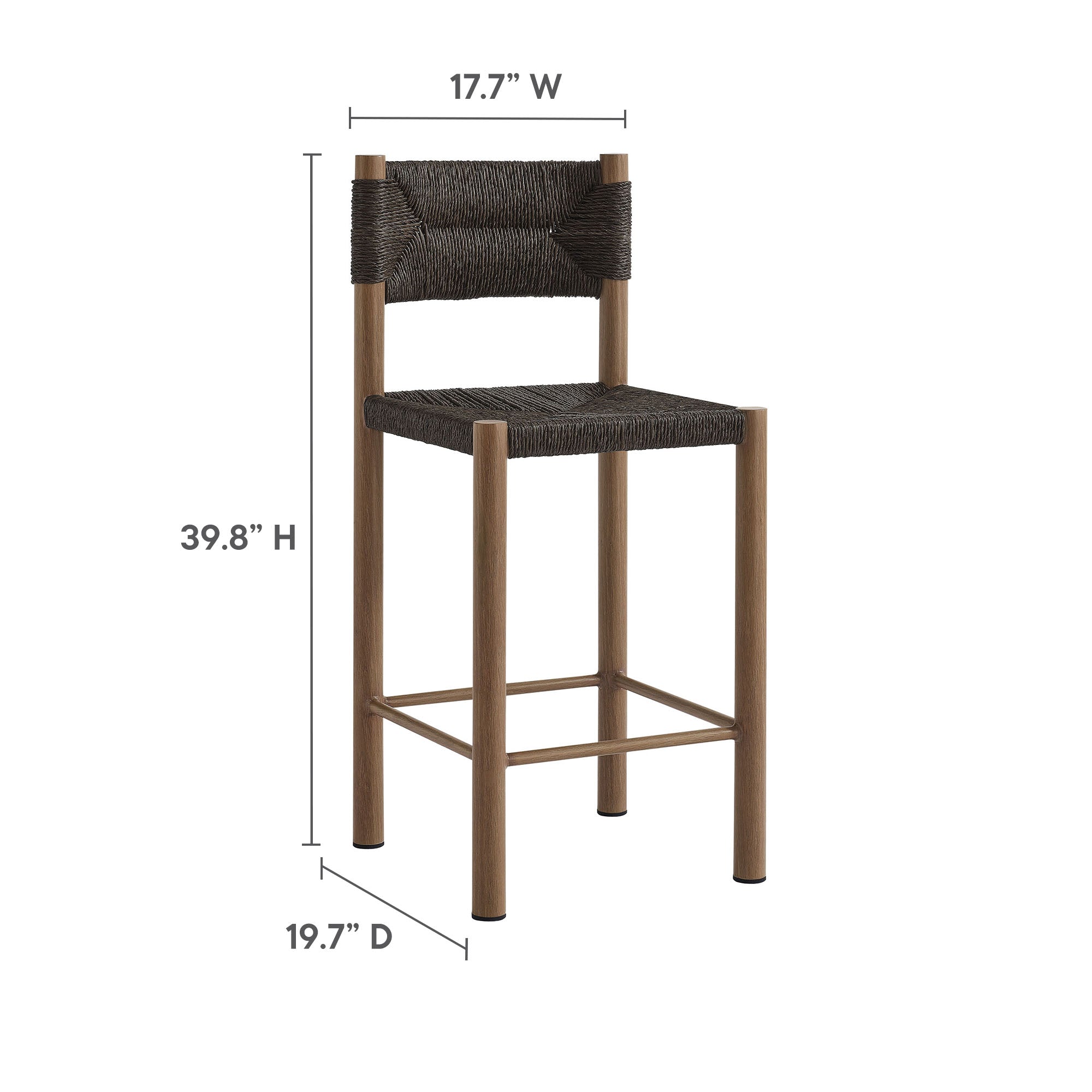 Parkland Outdoor Patio Rattan and Aluminum Counter Stools Set of 2, Walnut