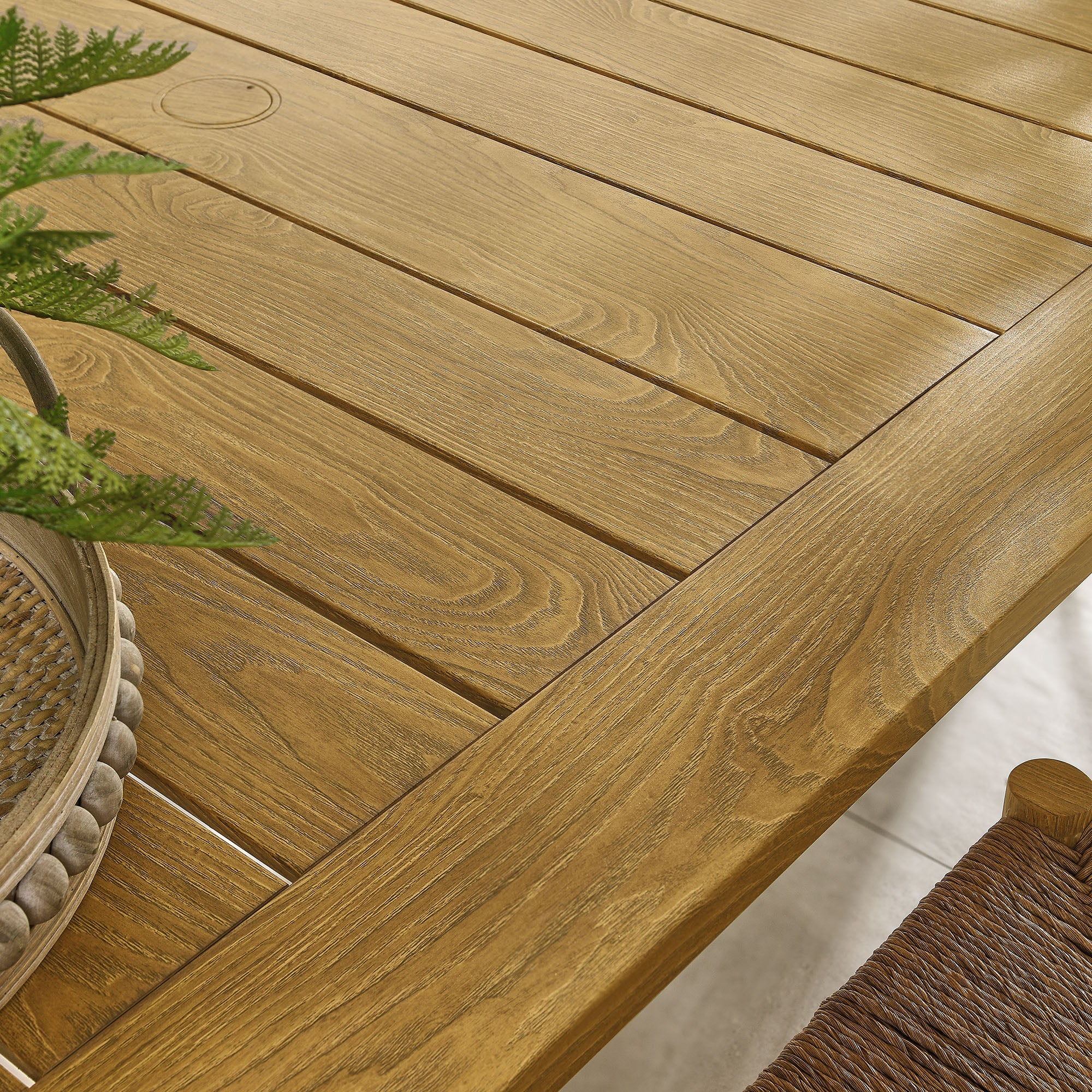 Parkland 76" Outdoor Patio Aluminum Dining Table, Natural