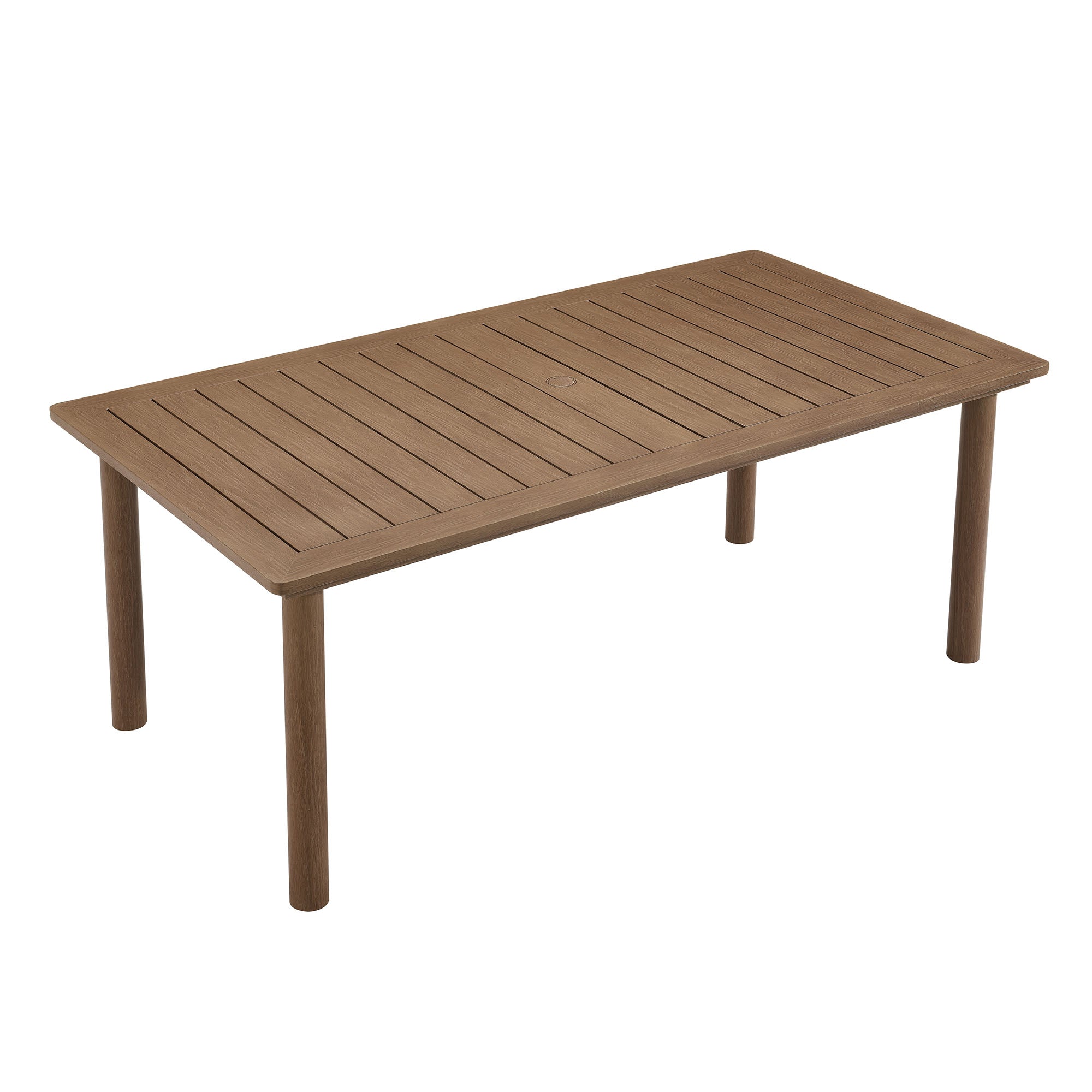 Parkland 76" Outdoor Patio Aluminum Dining Table, Walnut
