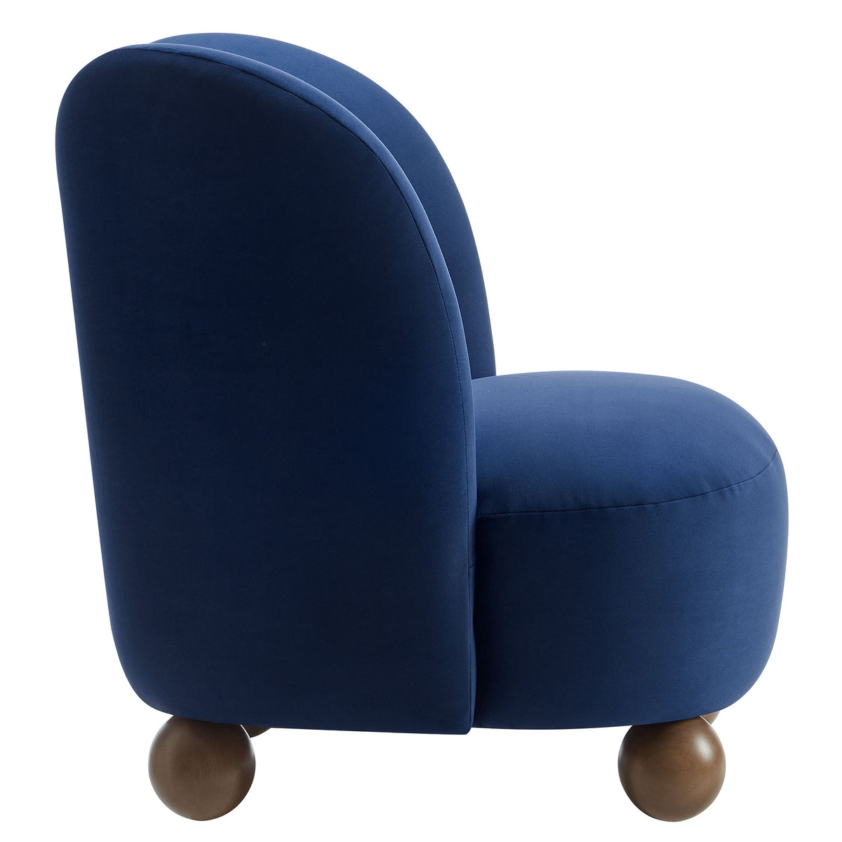 Monroe Performance Velvet Accent Chair, Midnight Blue Walnut