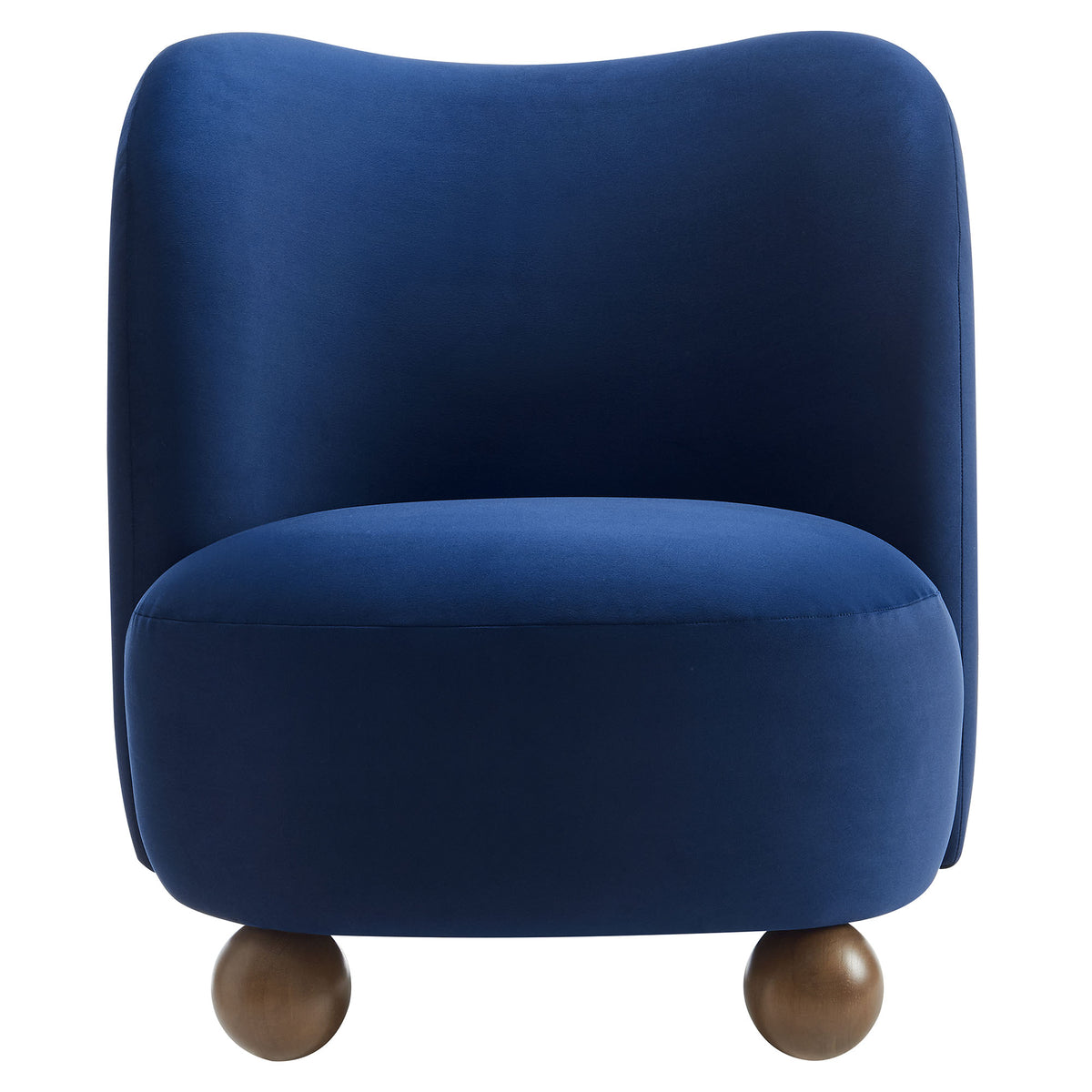 Monroe Performance Velvet Accent Chair, Midnight Blue Walnut