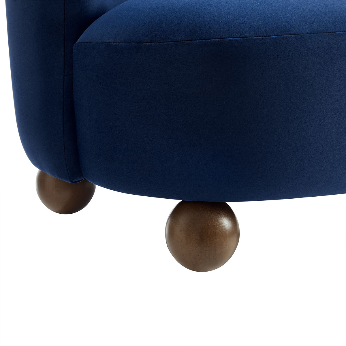Monroe Performance Velvet Accent Chair, Midnight Blue Walnut