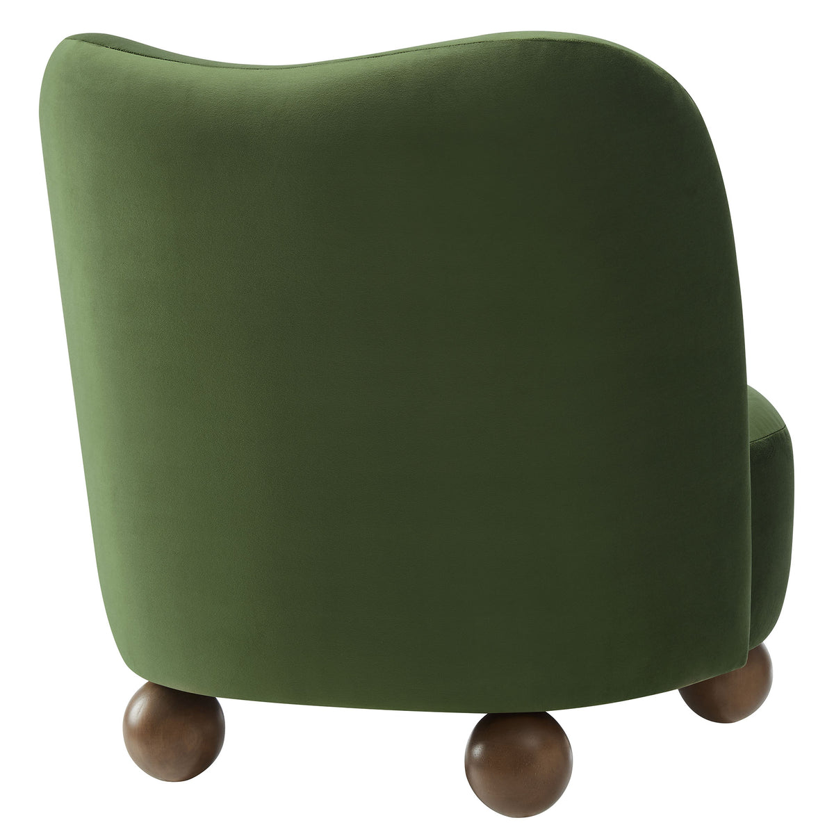 Monroe Performance Velvet Accent Chair, Moss Green Walnut