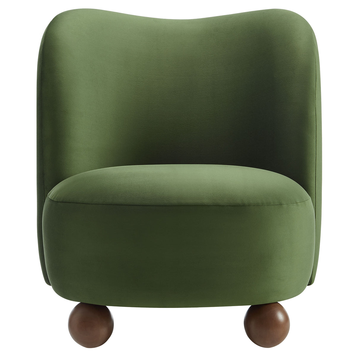 Monroe Performance Velvet Accent Chair, Moss Green Walnut