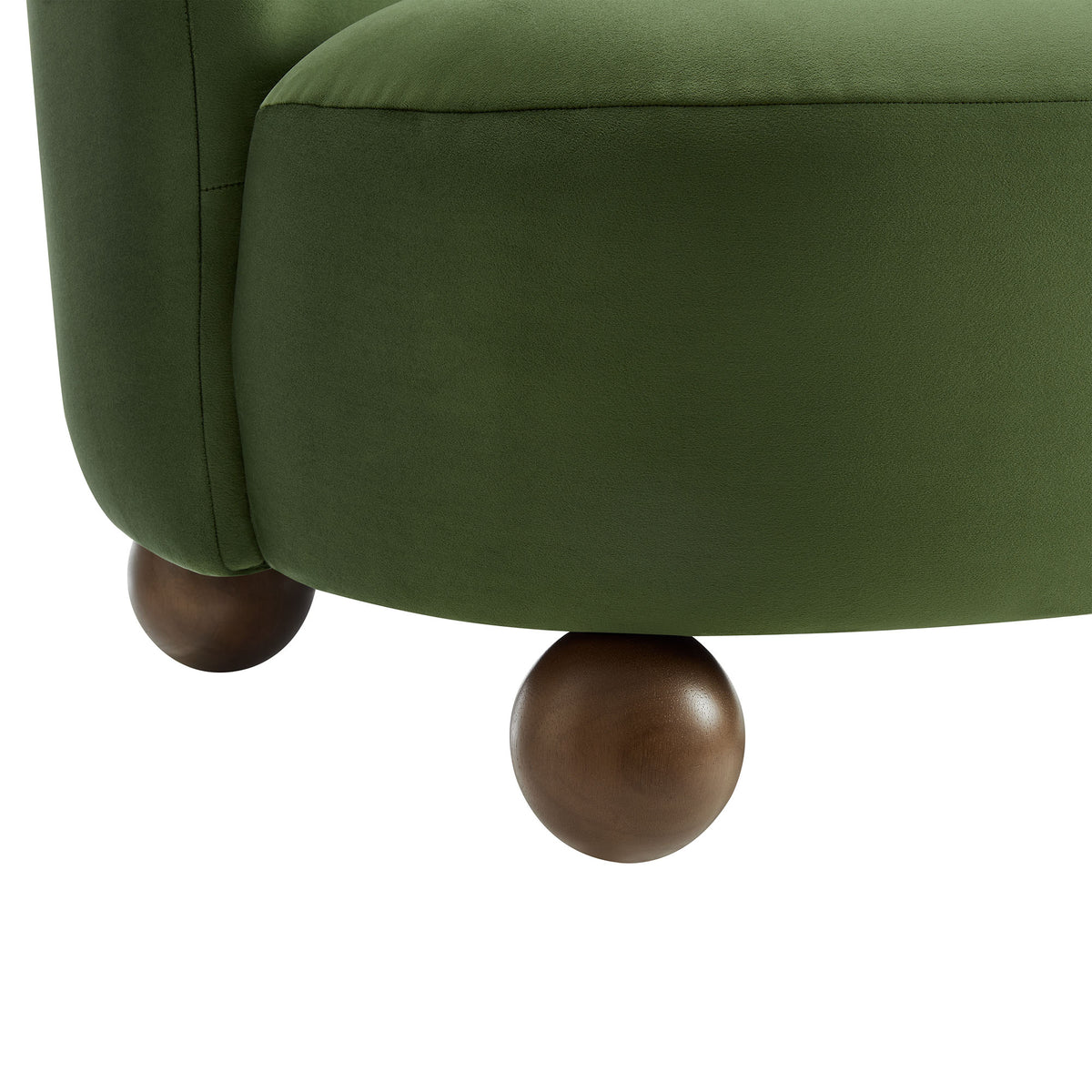Monroe Performance Velvet Accent Chair, Moss Green Walnut