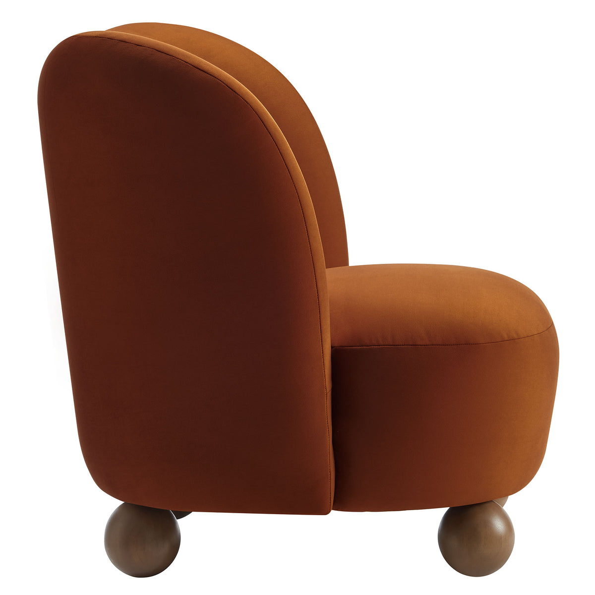 Monroe Performance Velvet Accent Chair, Rust Walnut