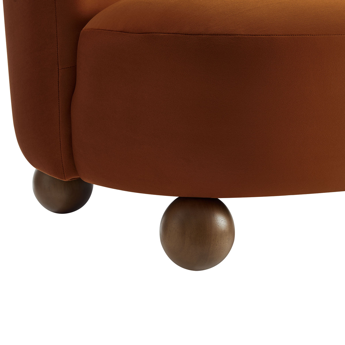 Monroe Performance Velvet Accent Chair, Rust Walnut