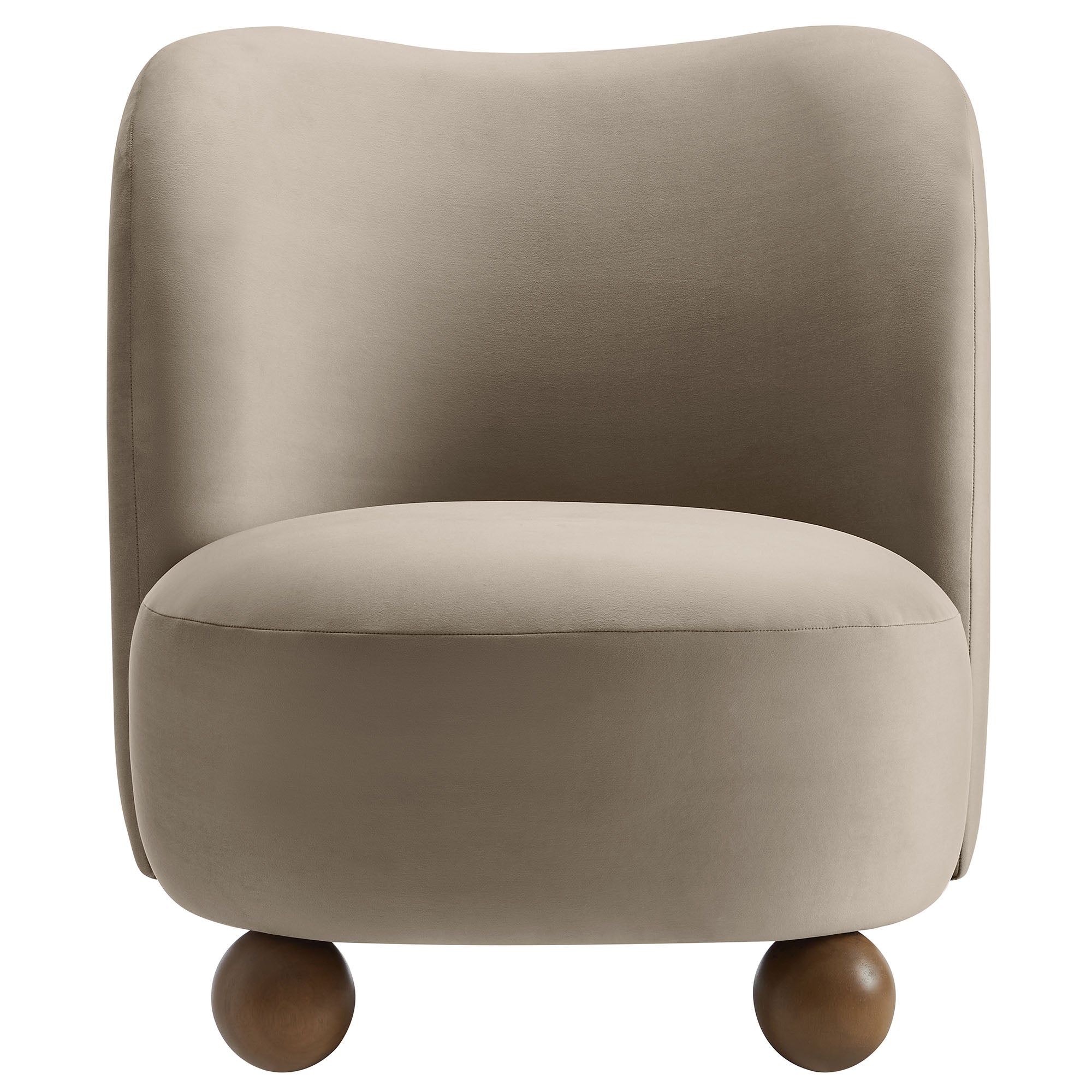 Monroe Performance Velvet Accent Chair, Taupe Walnut