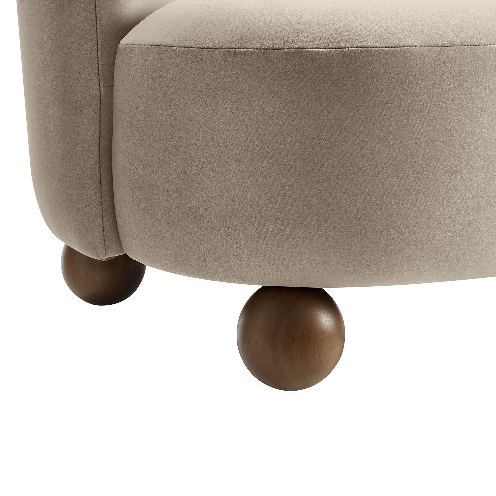 Monroe Performance Velvet Accent Chair, Taupe Walnut