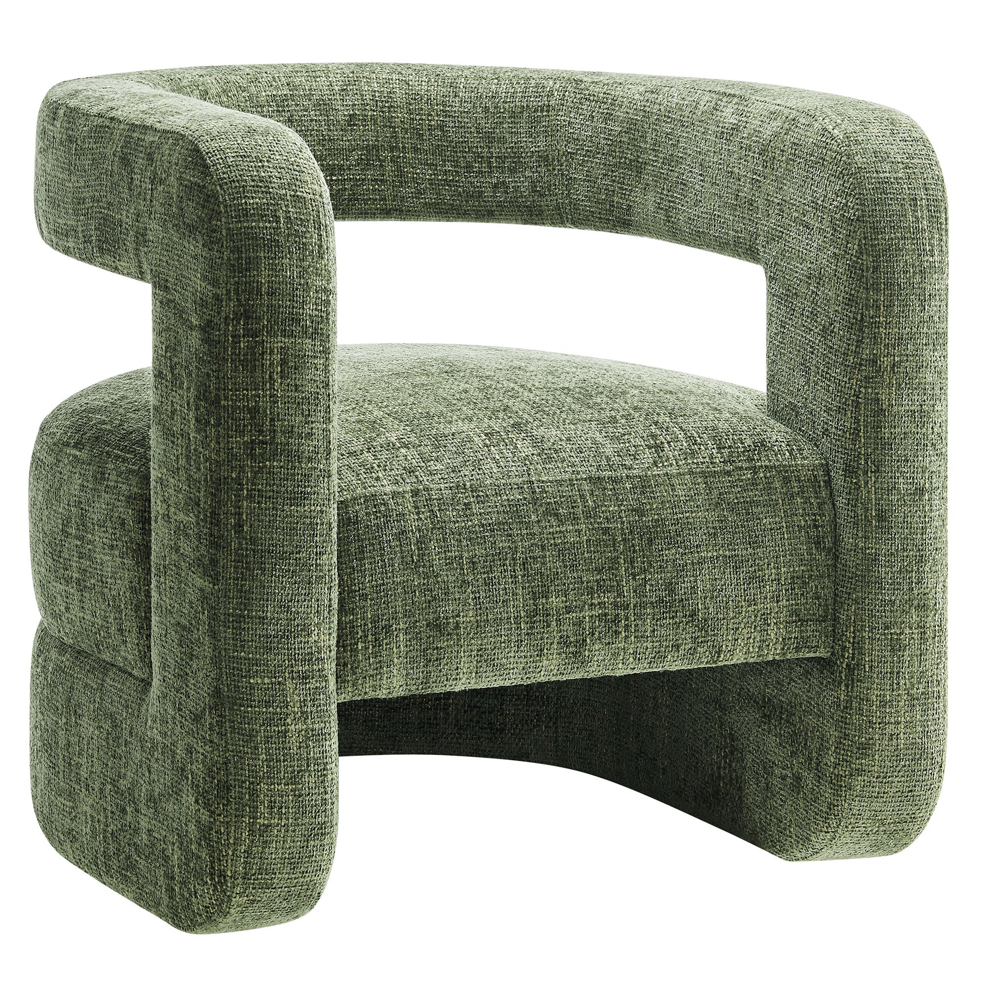 Jaylin Upholstered Chenille Accent Chair, Basil