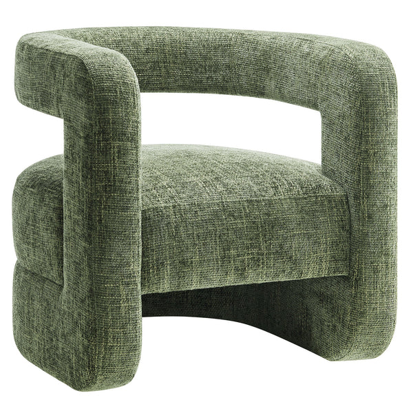 Jaylin Upholstered Chenille Accent Chair, Basil