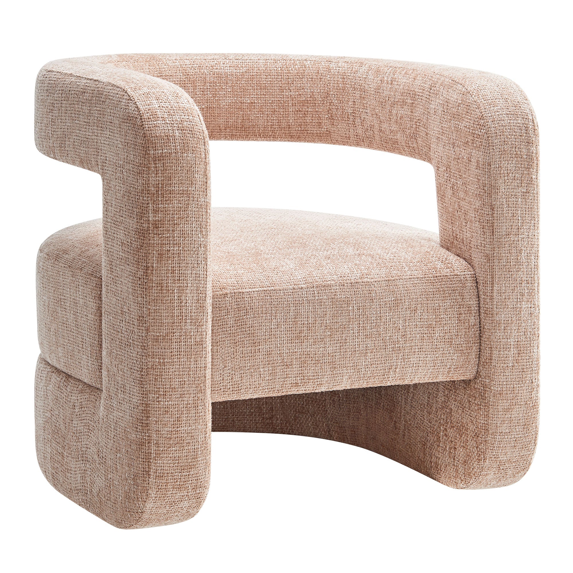Jaylin Upholstered Chenille Accent Chair, Blush
