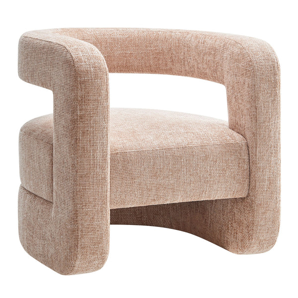 Jaylin Upholstered Chenille Accent Chair, Blush
