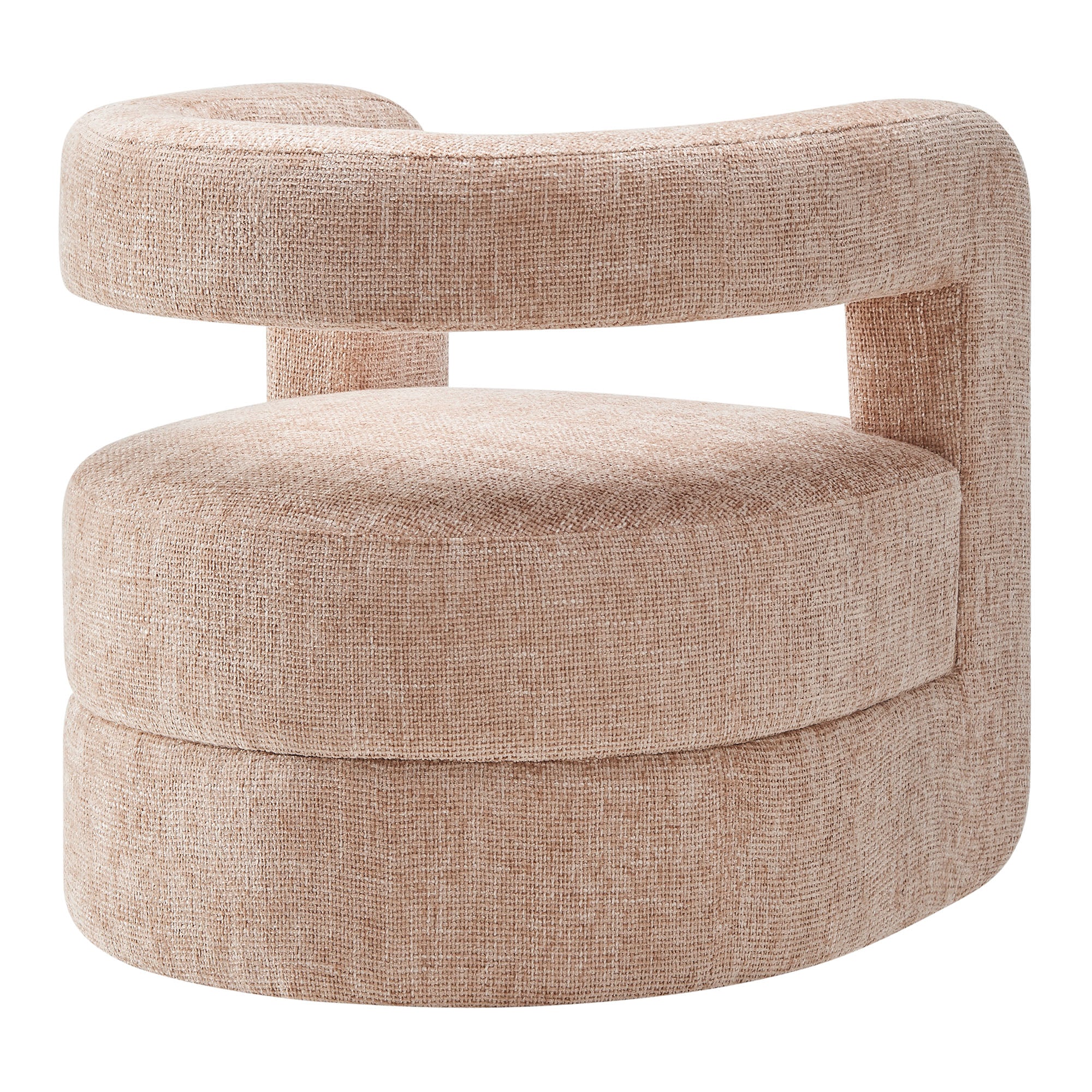 Jaylin Upholstered Chenille Accent Chair, Blush
