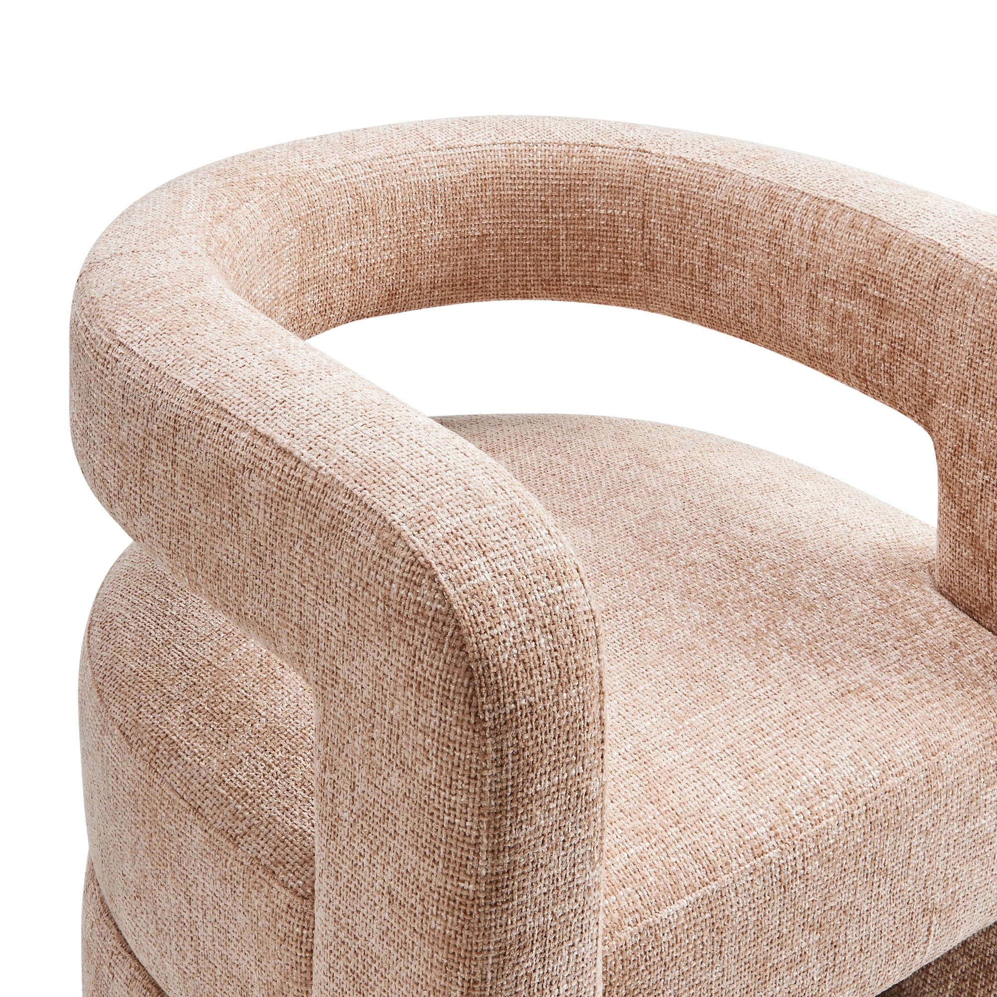 Jaylin Upholstered Chenille Accent Chair, Blush