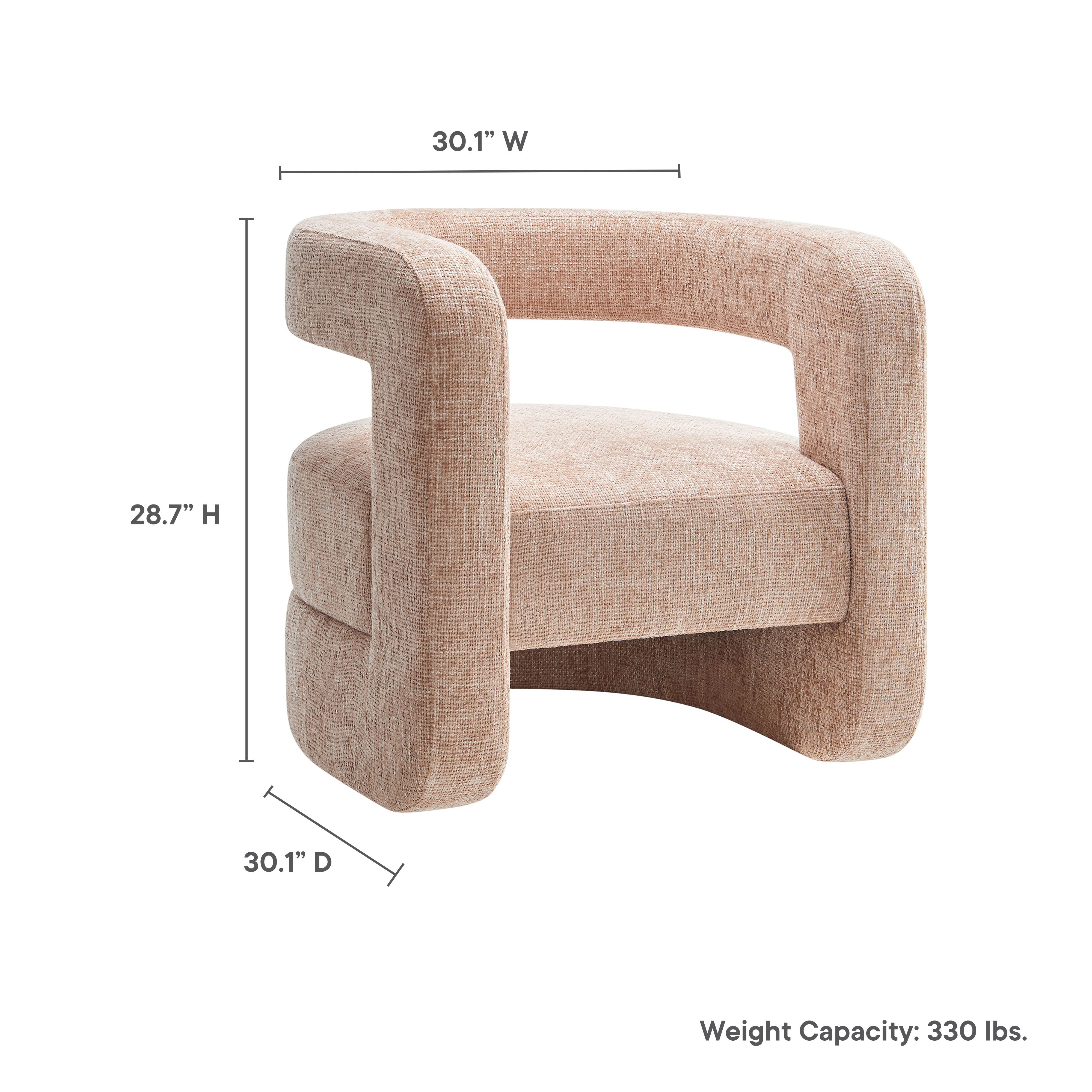 Jaylin Upholstered Chenille Accent Chair, Blush