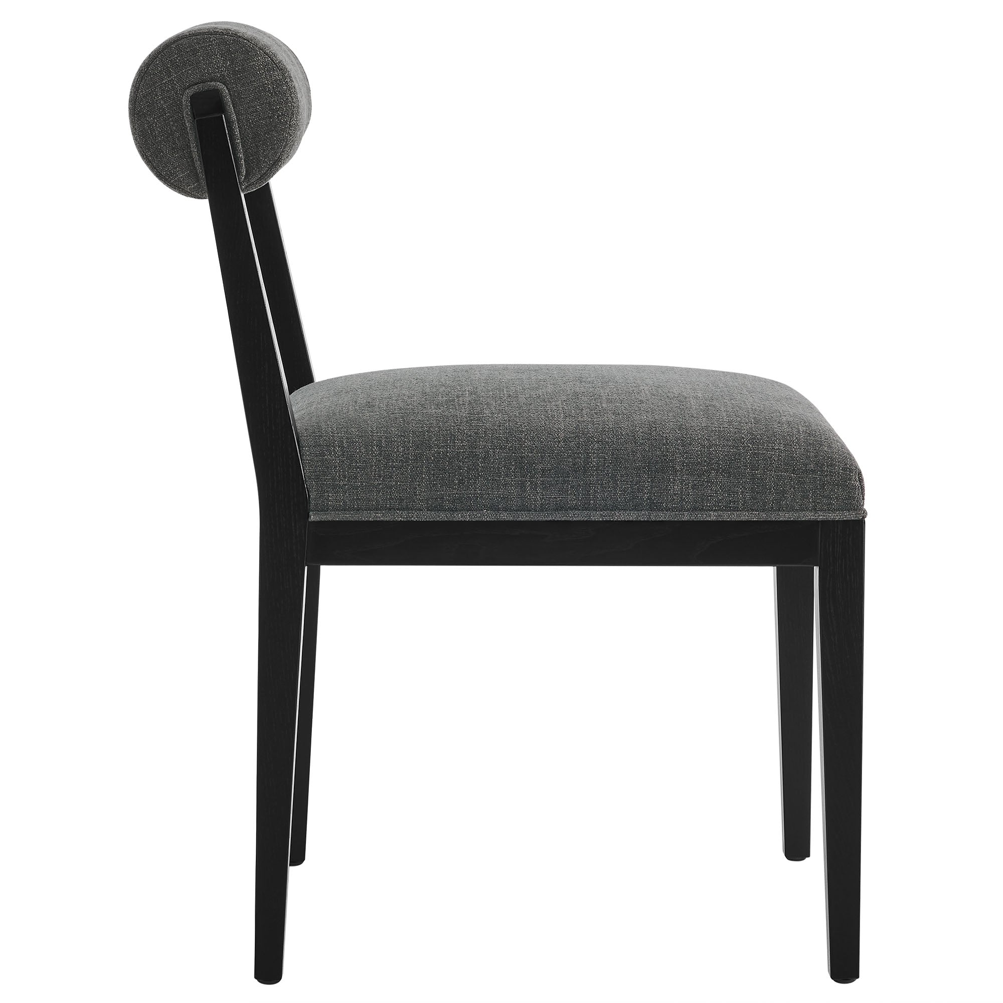 Kai Fabric Dining Chair, Charcoal Black