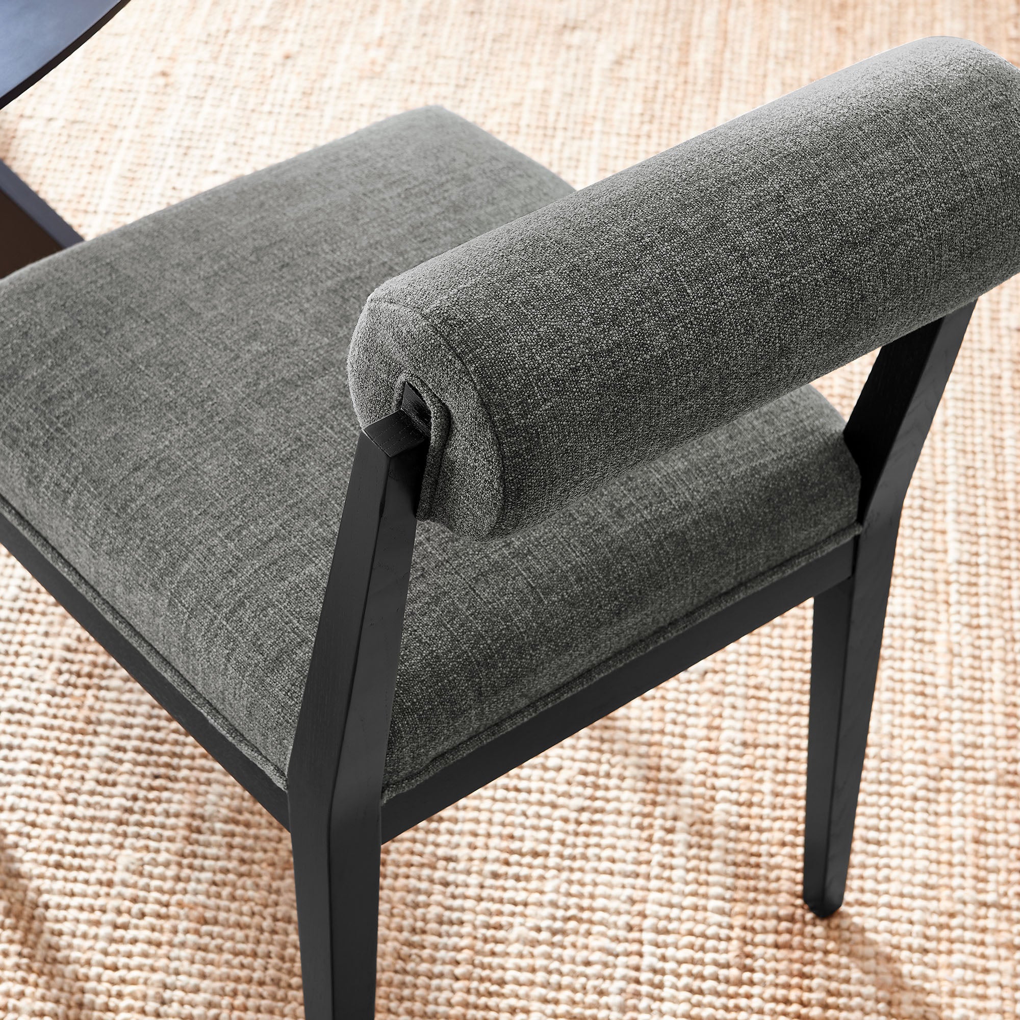 Kai Fabric Dining Chair, Charcoal Black