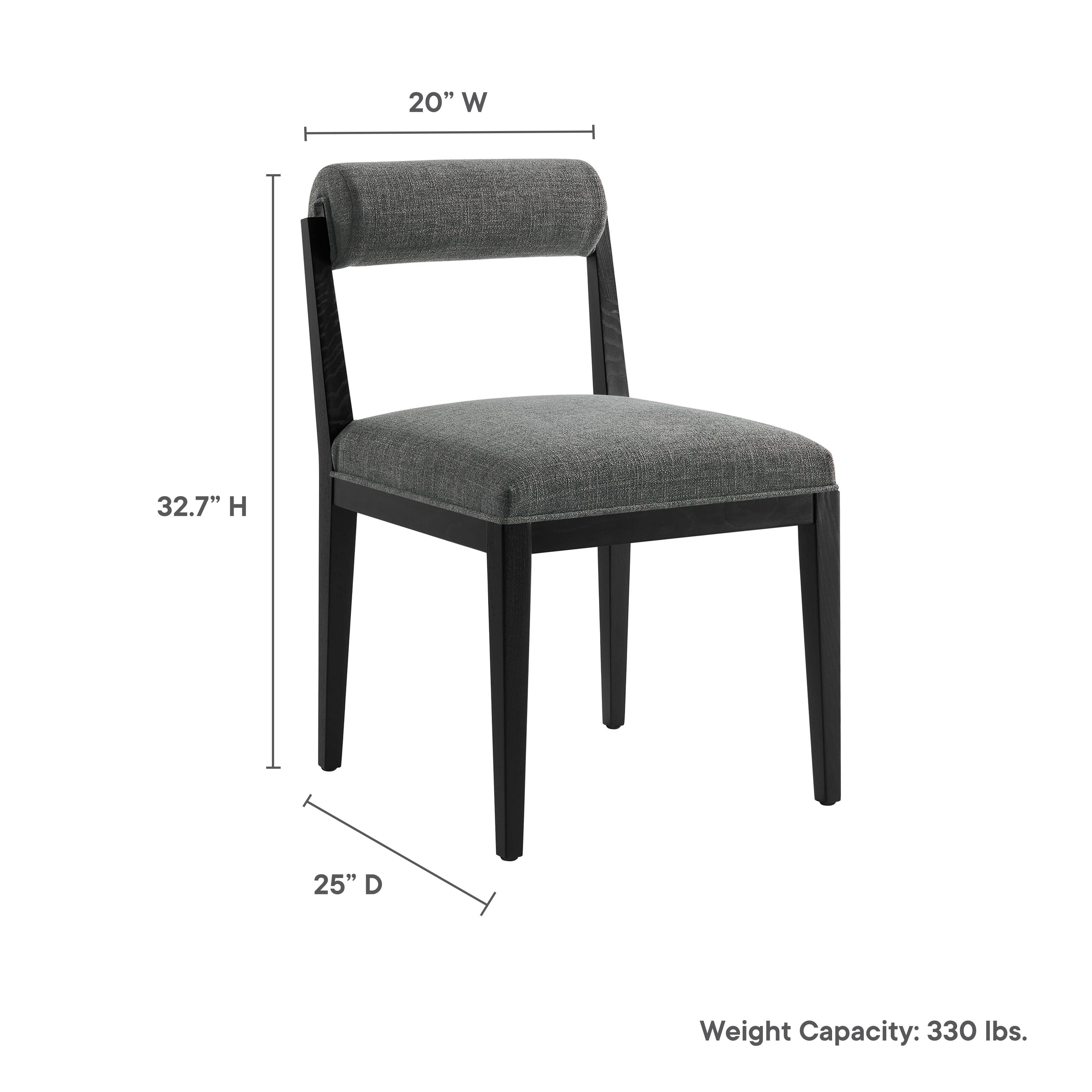 Kai Fabric Dining Chair, Charcoal Black