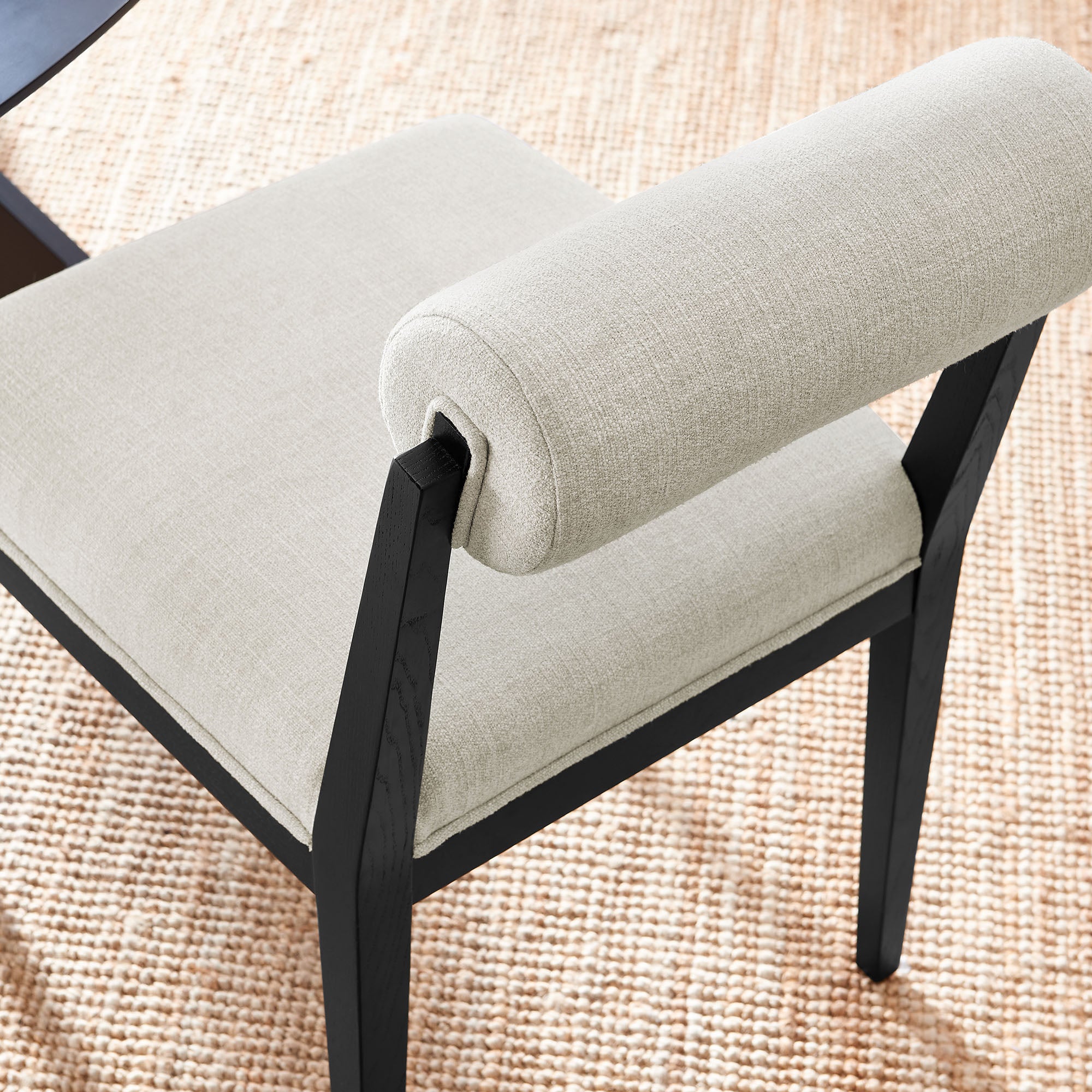 Kai Fabric Dining Chair, Linen Black