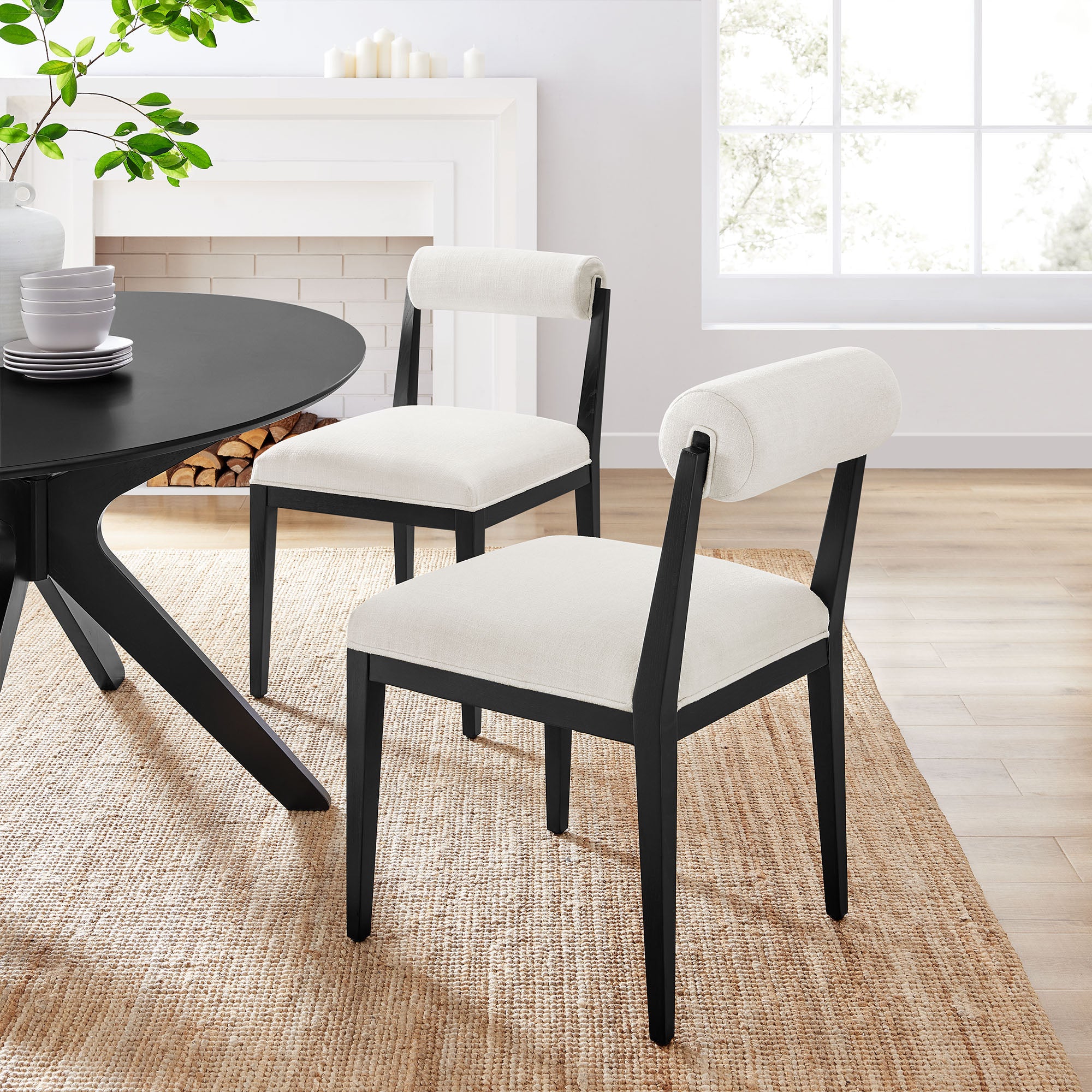 Kai Fabric Dining Chair, Salt Black