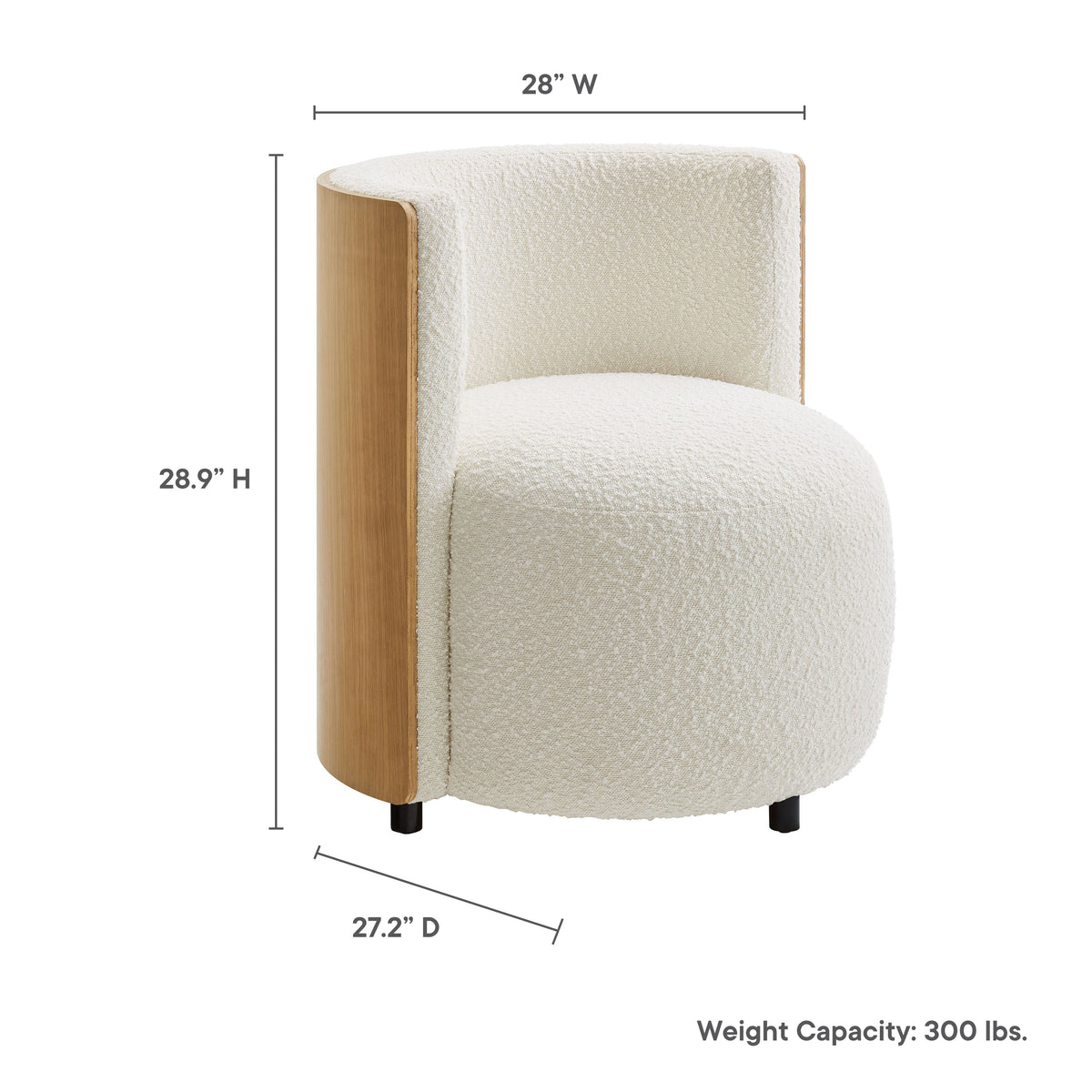 Solis Boucle Accent Chair, Natural Ivory
