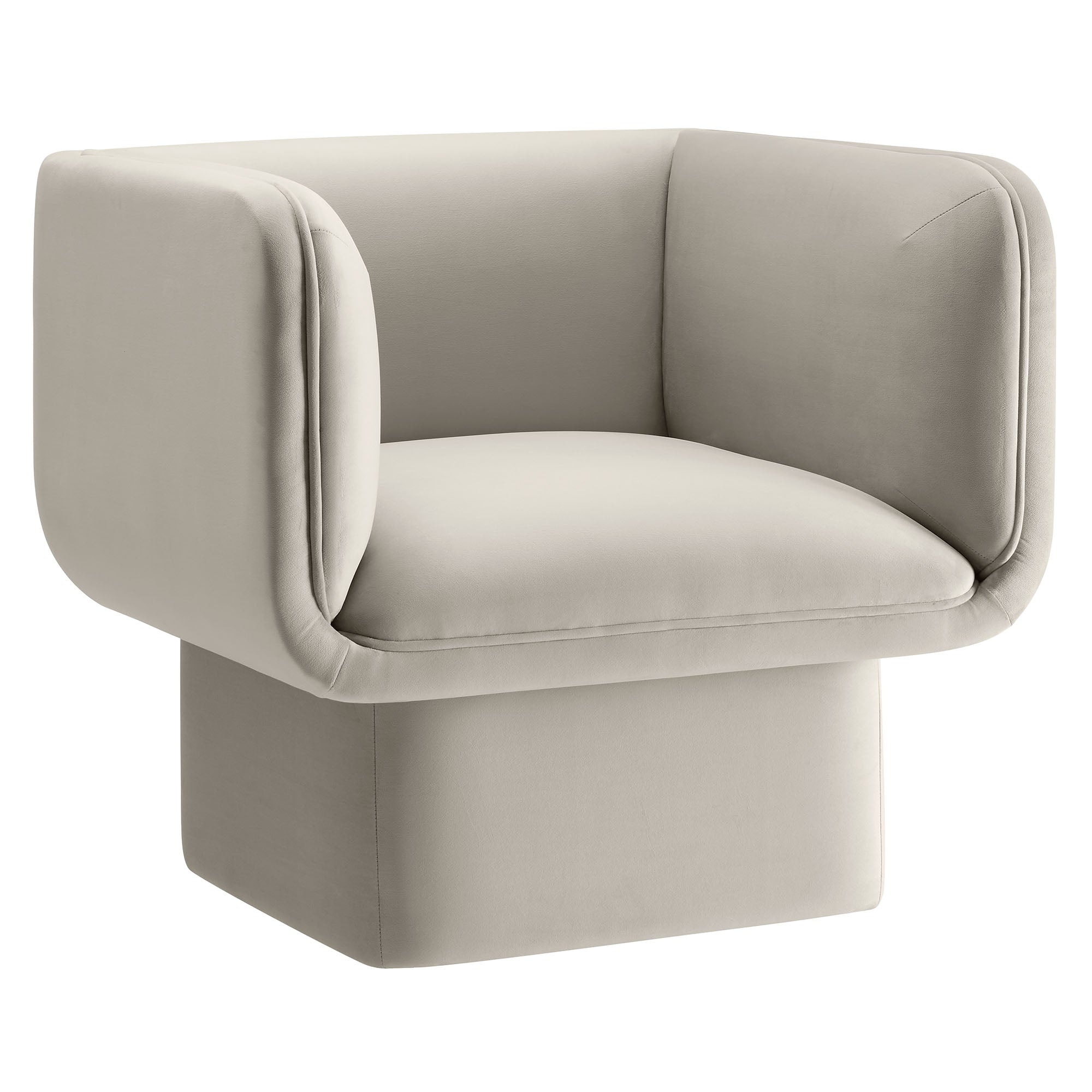 Tate Performance Velvet Accent Chair, Almond