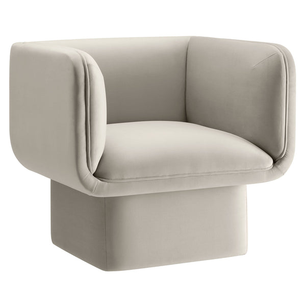 Tate Performance Velvet Accent Chair, Almond
