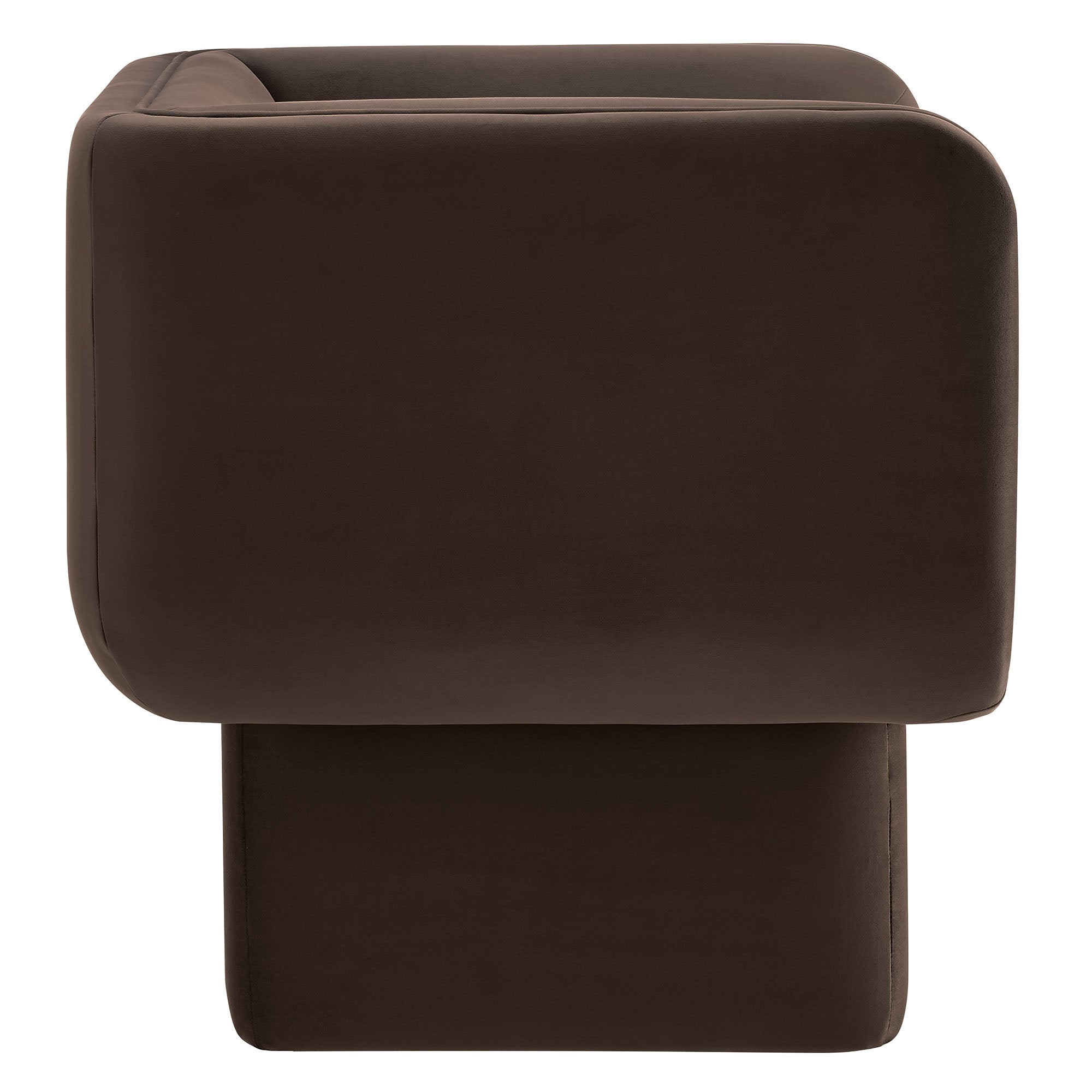 Tate Performance Velvet Accent Chair, Chocolate Brown