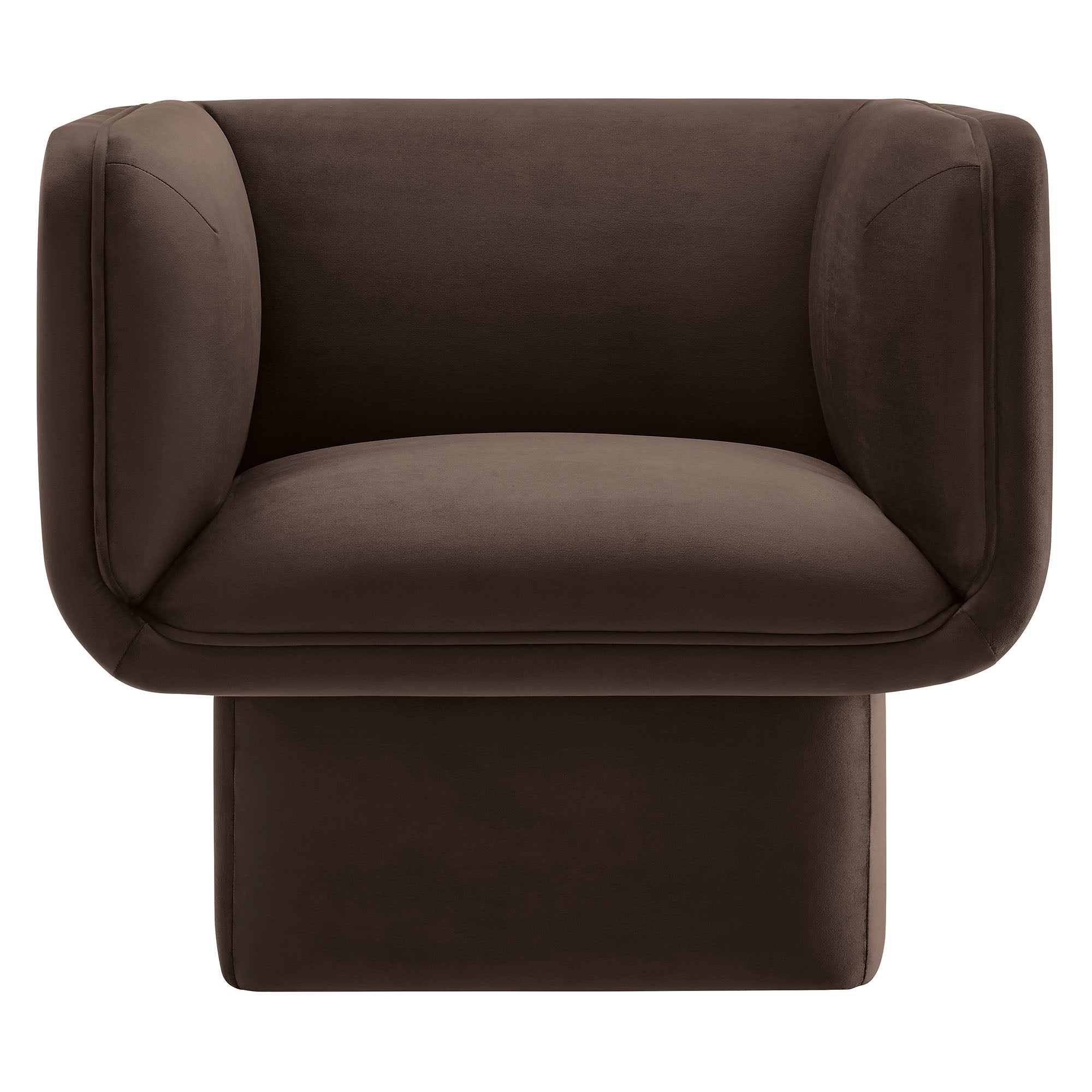 Tate Performance Velvet Accent Chair, Chocolate Brown