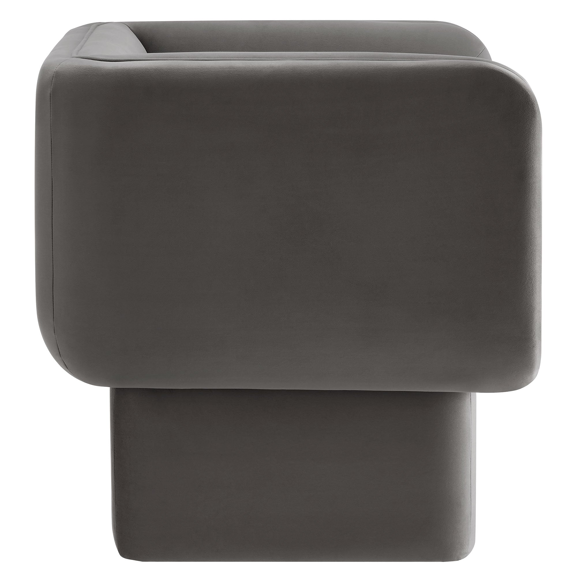 Tate Performance Velvet Accent Chair, Storm Gray