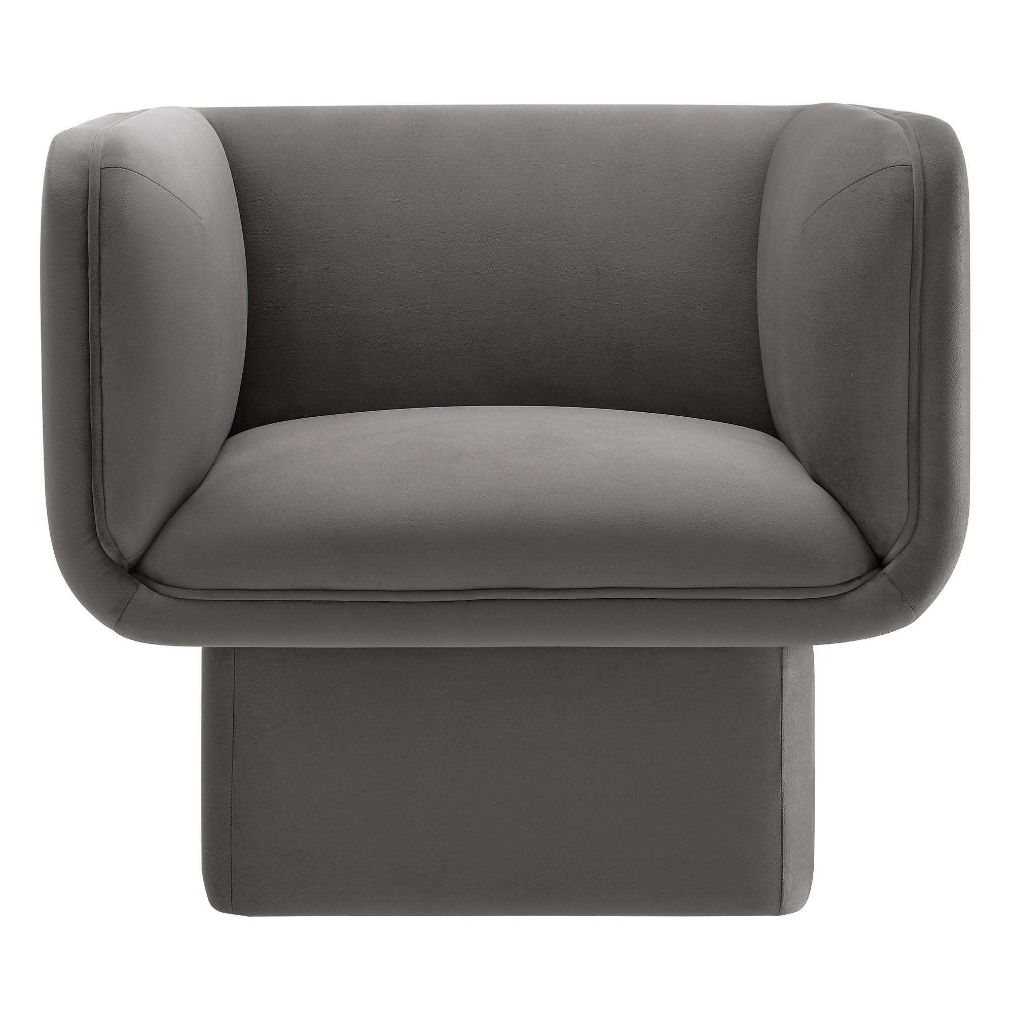 Tate Performance Velvet Accent Chair, Storm Gray