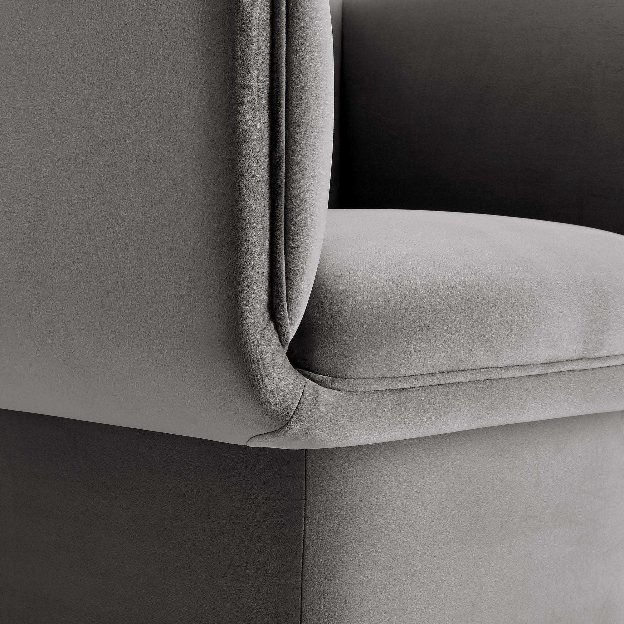 Tate Performance Velvet Accent Chair, Storm Gray