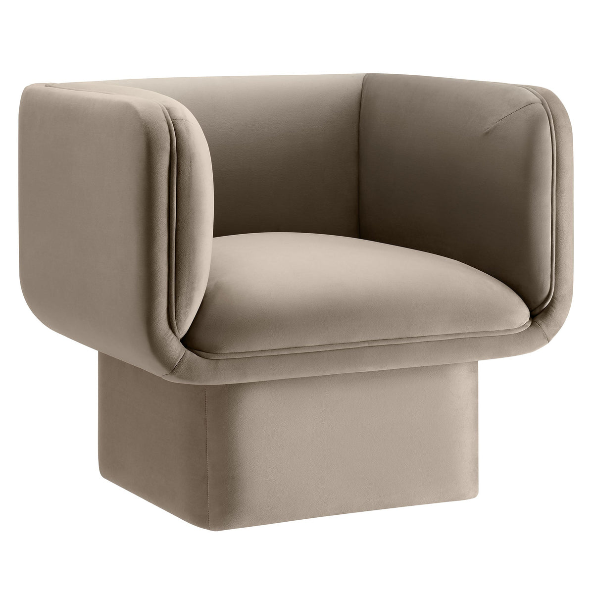 Tate Performance Velvet Accent Chair, Taupe