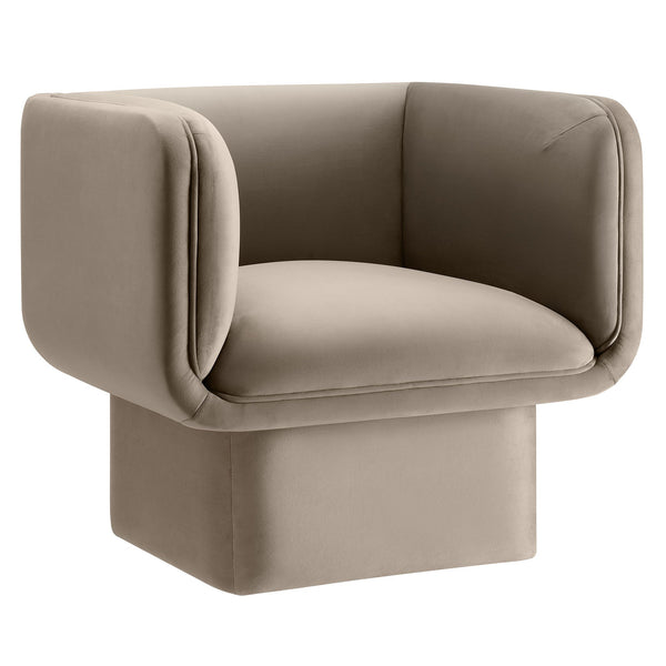 Tate Performance Velvet Accent Chair, Taupe
