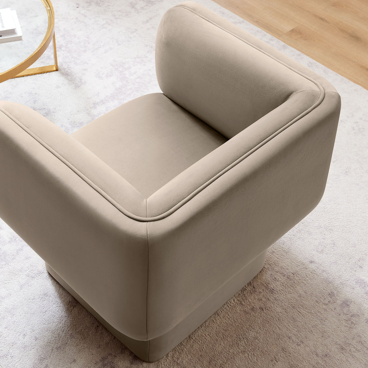 Tate Performance Velvet Accent Chair, Taupe