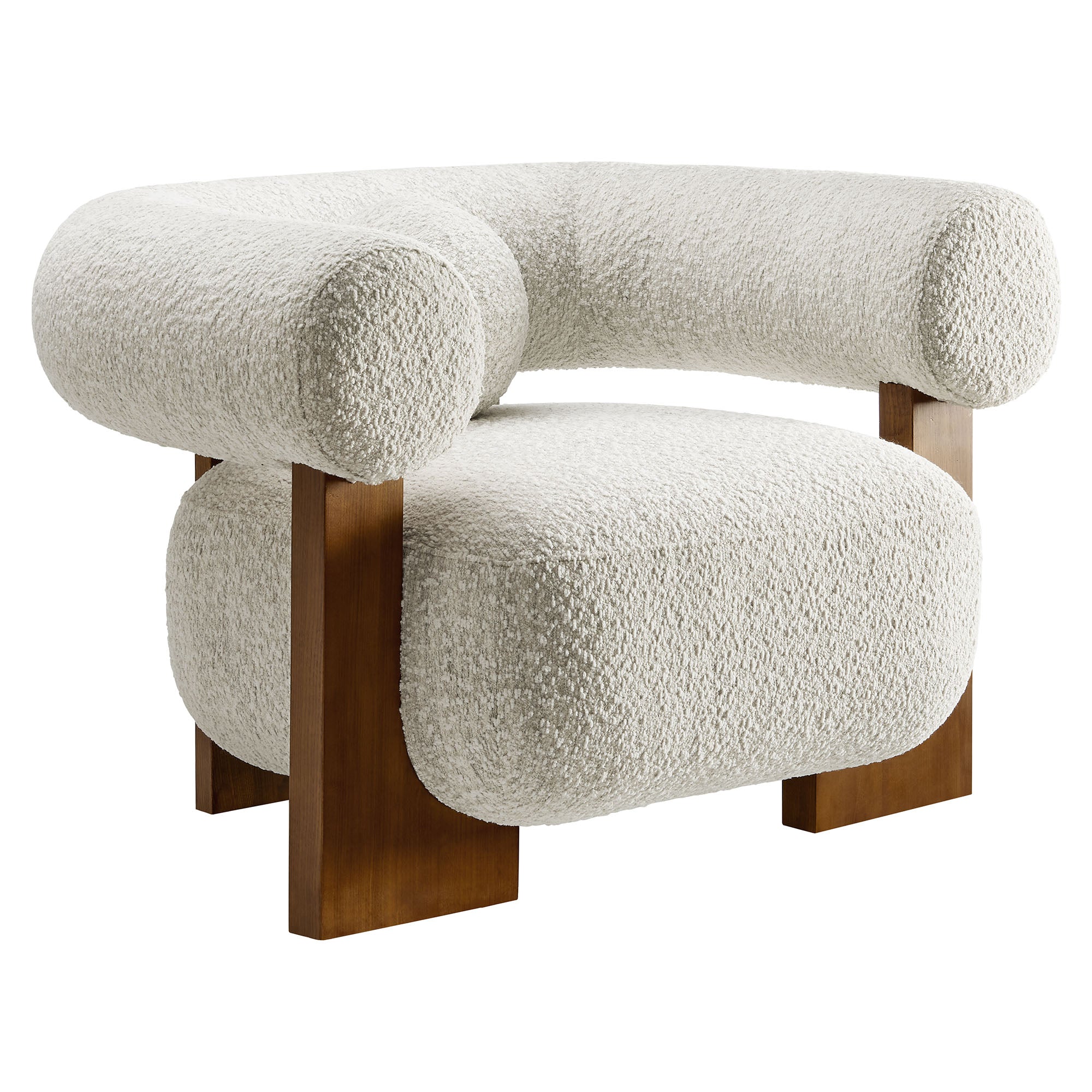 Jace Boucle Accent Chair, Pearl